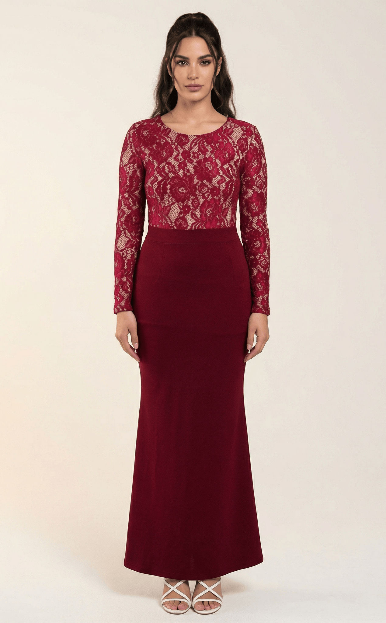 lace accent Bodycon maxi Dress. Kabayare