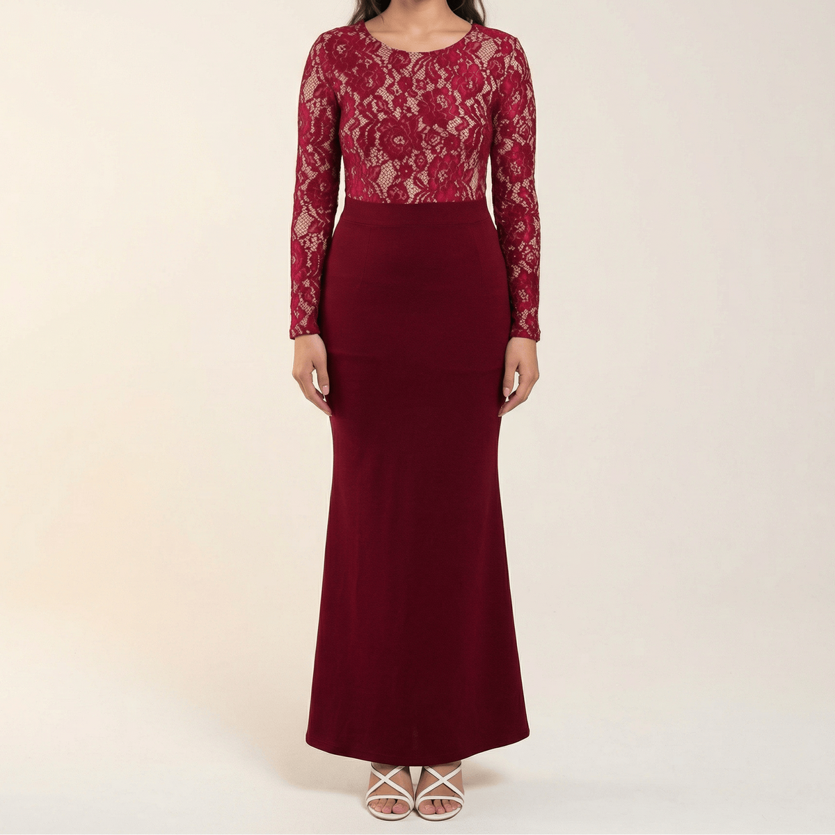 lace accent Bodycon maxi Dress. Kabayare
