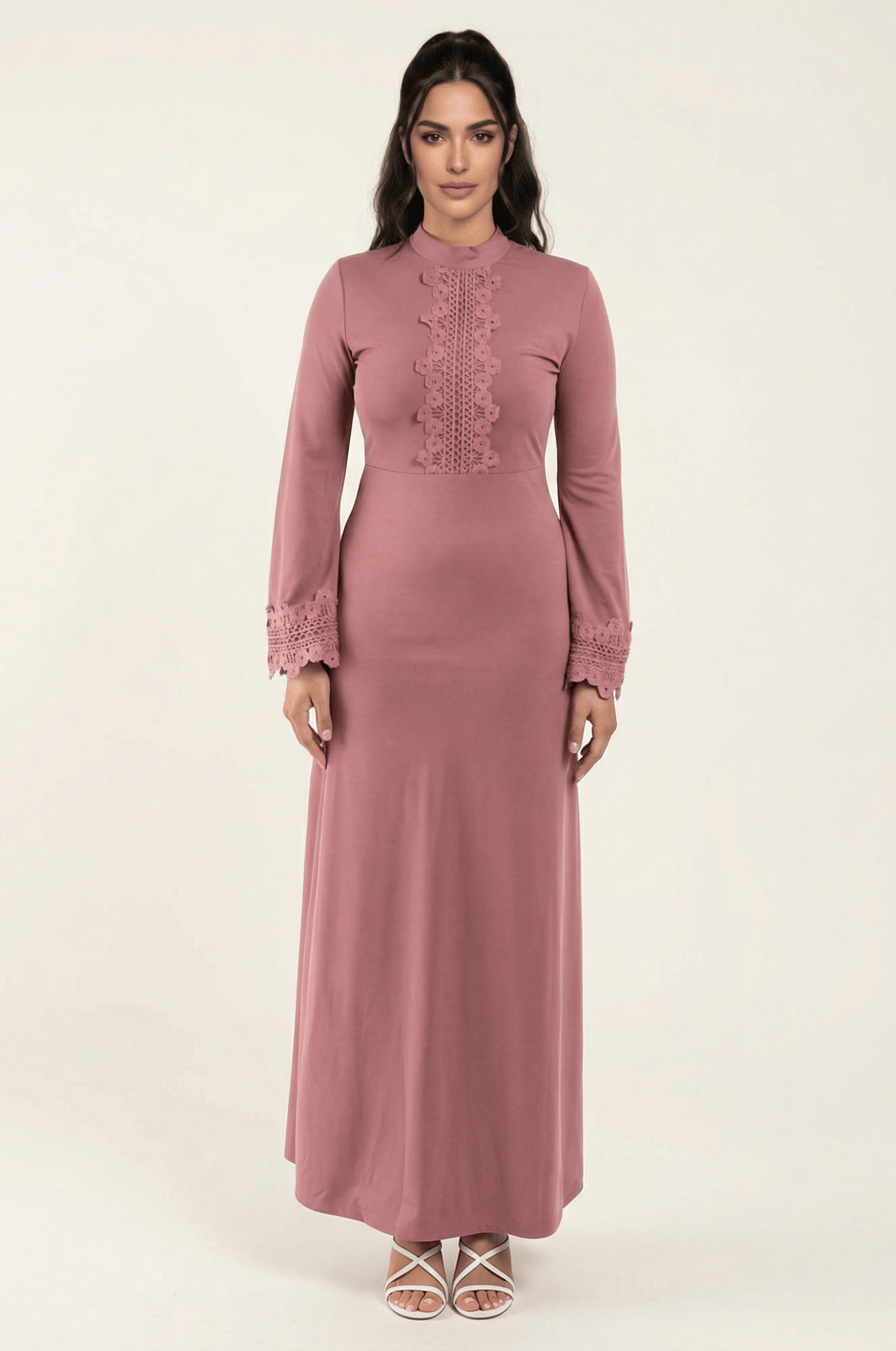 lace floral bell sleeve dress Kabayare