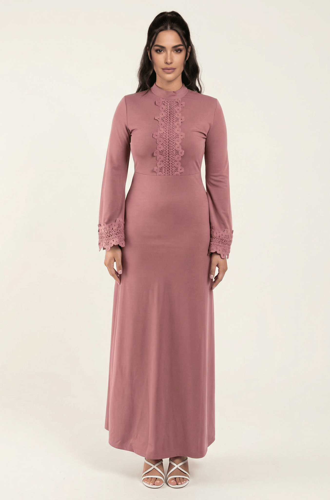 lace floral bell sleeve dress Kabayare