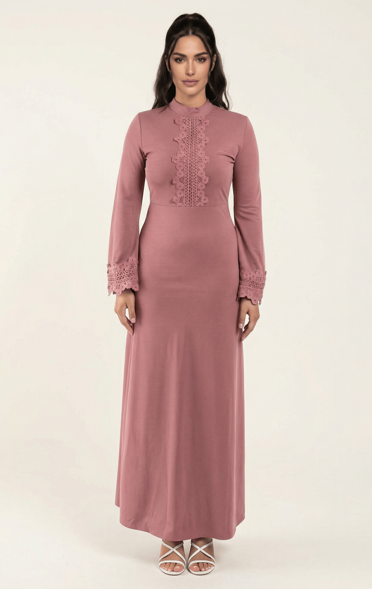 lace floral bell sleeve dress Kabayare
