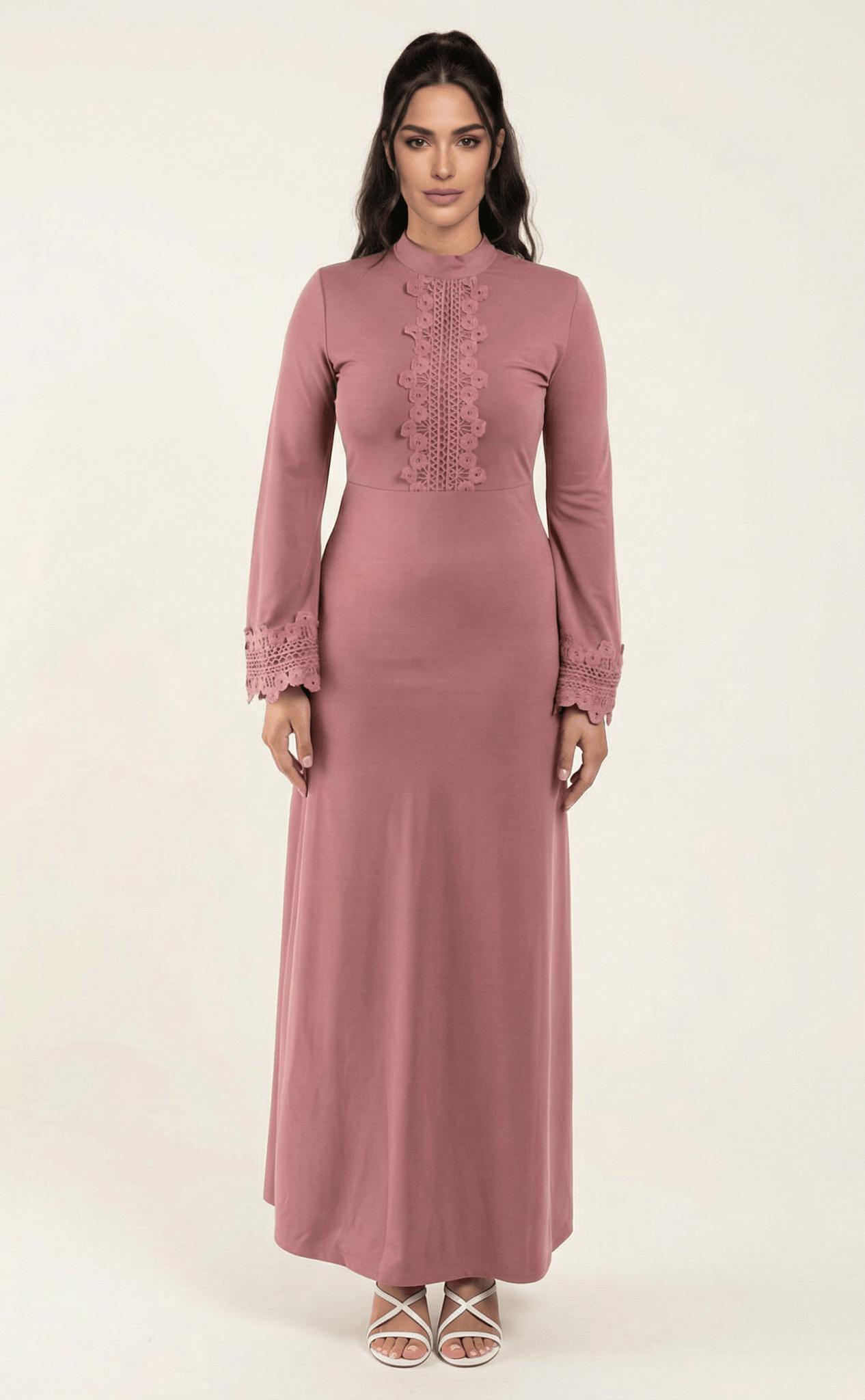 lace floral bell sleeve dress Kabayare