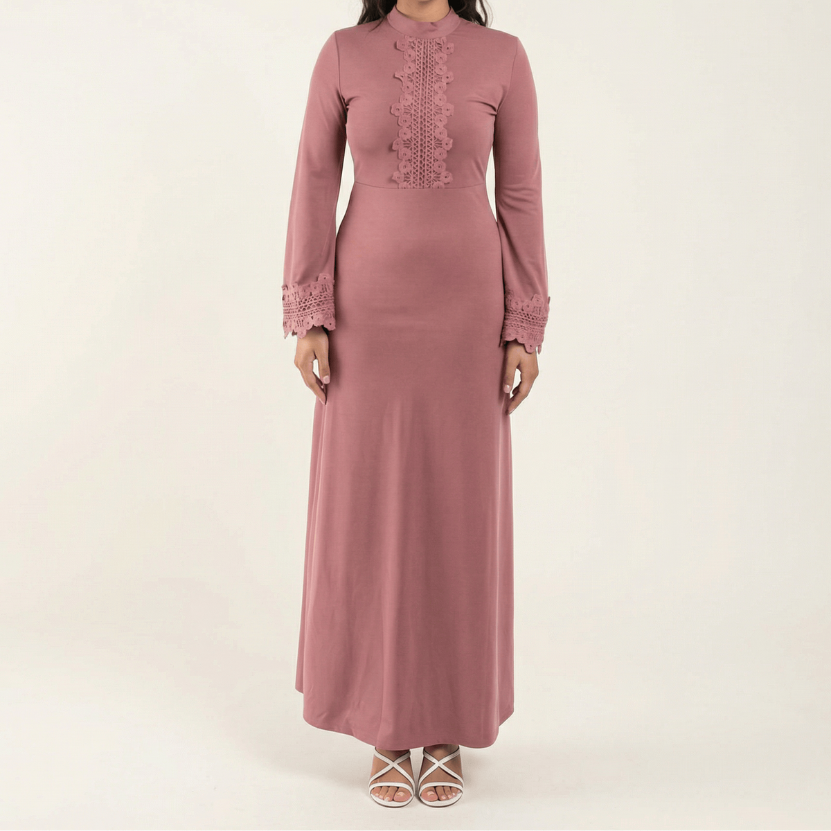 lace floral bell sleeve dress Kabayare