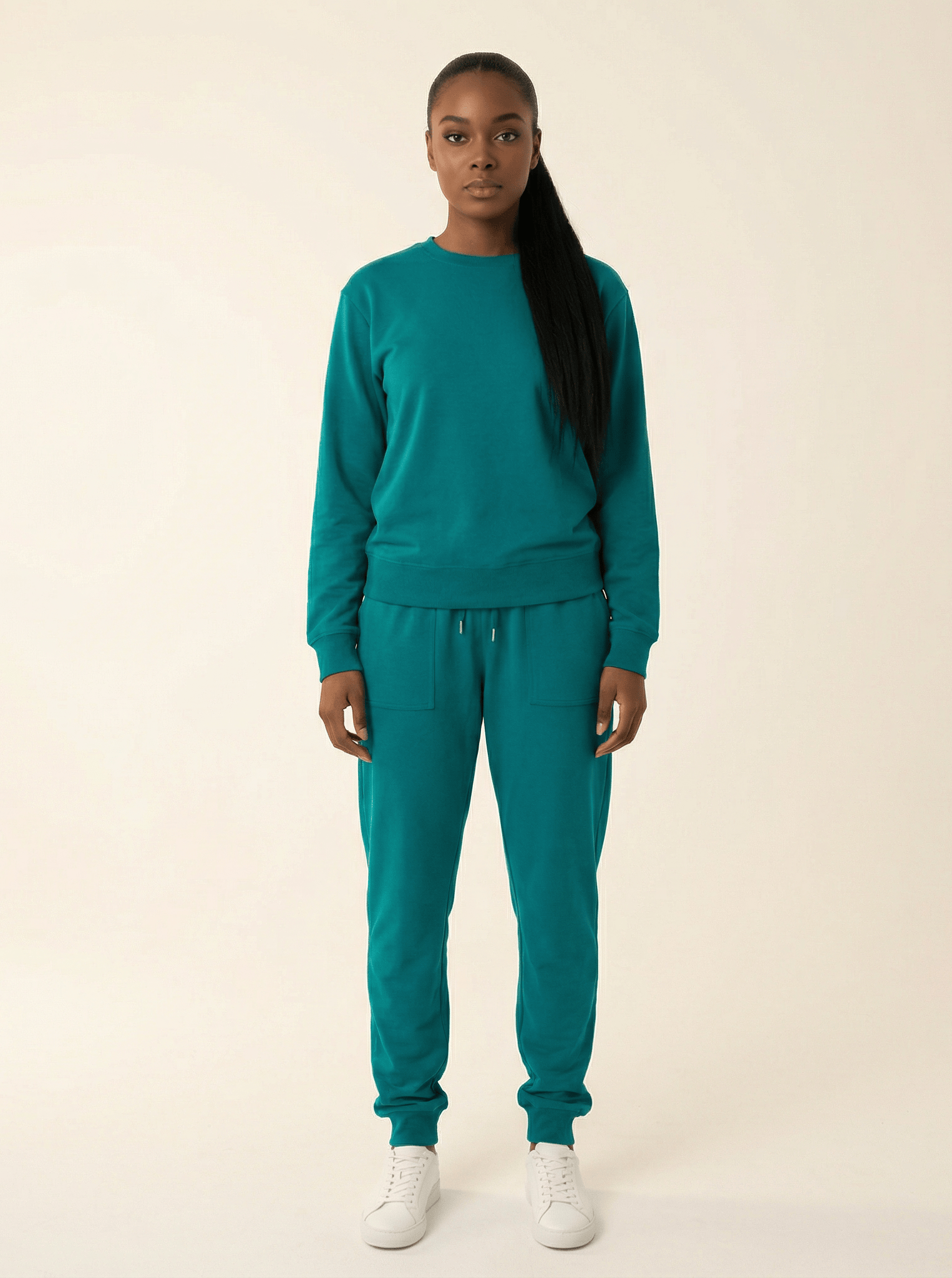 Lake Blue Pullover Sweatshirt matching set Kabayare
