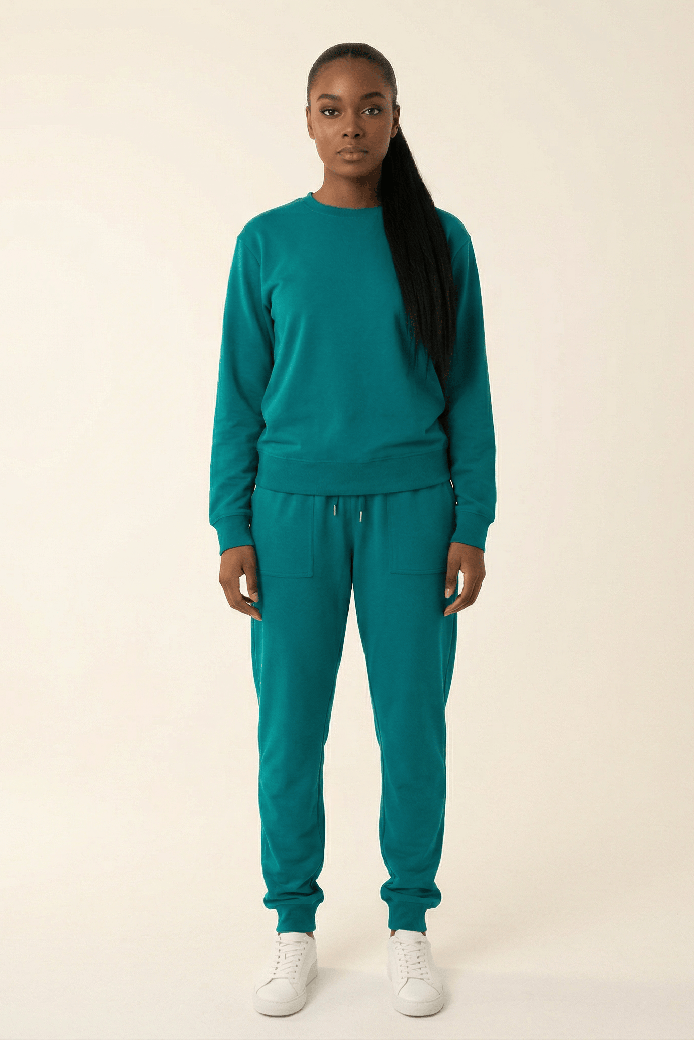 Lake Blue Pullover Sweatshirt matching set Kabayare