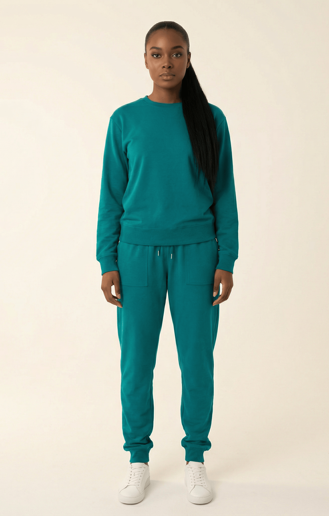 Lake Blue Pullover Sweatshirt matching set Kabayare