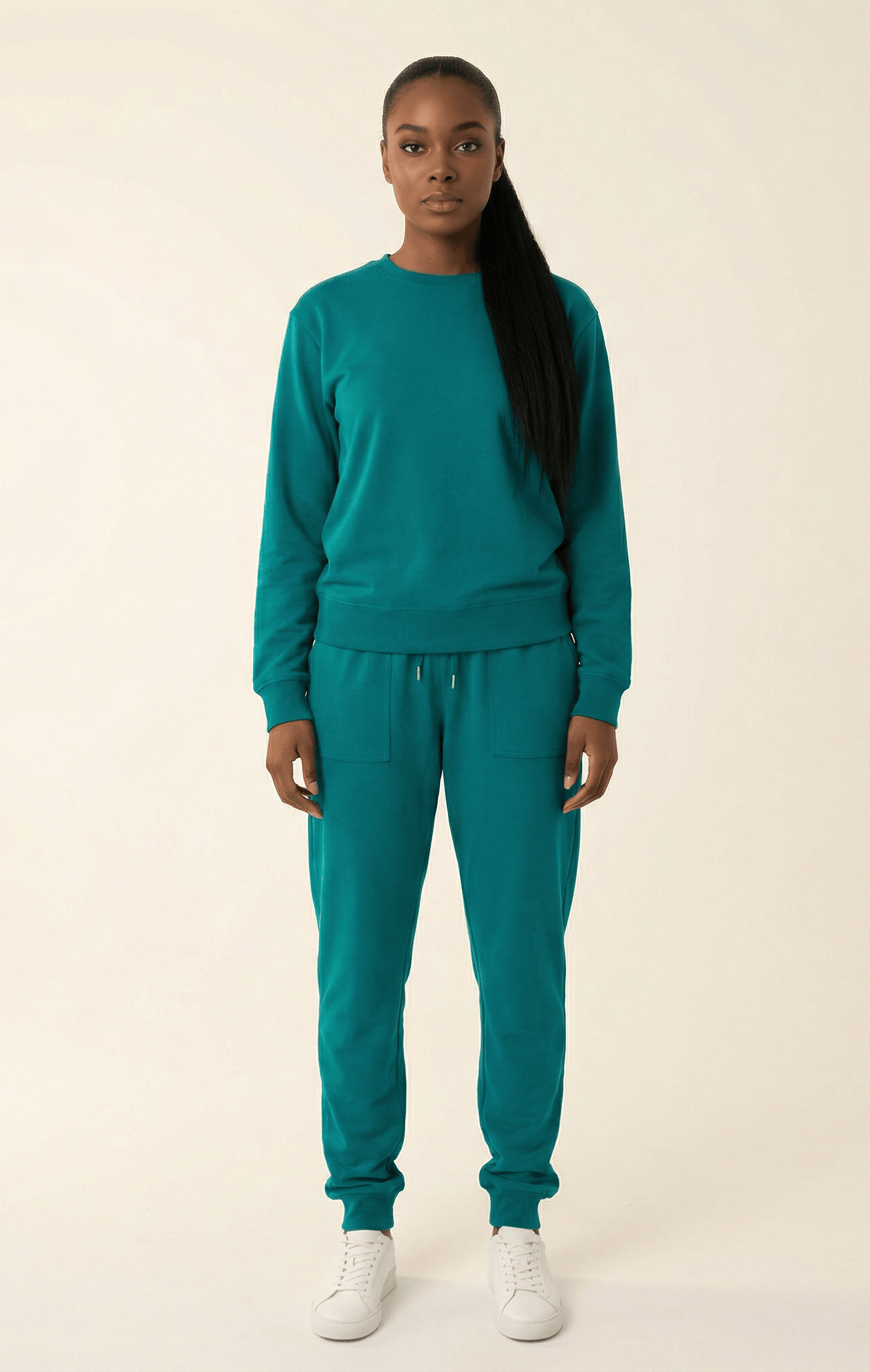 Lake Blue Pullover Sweatshirt matching set Kabayare