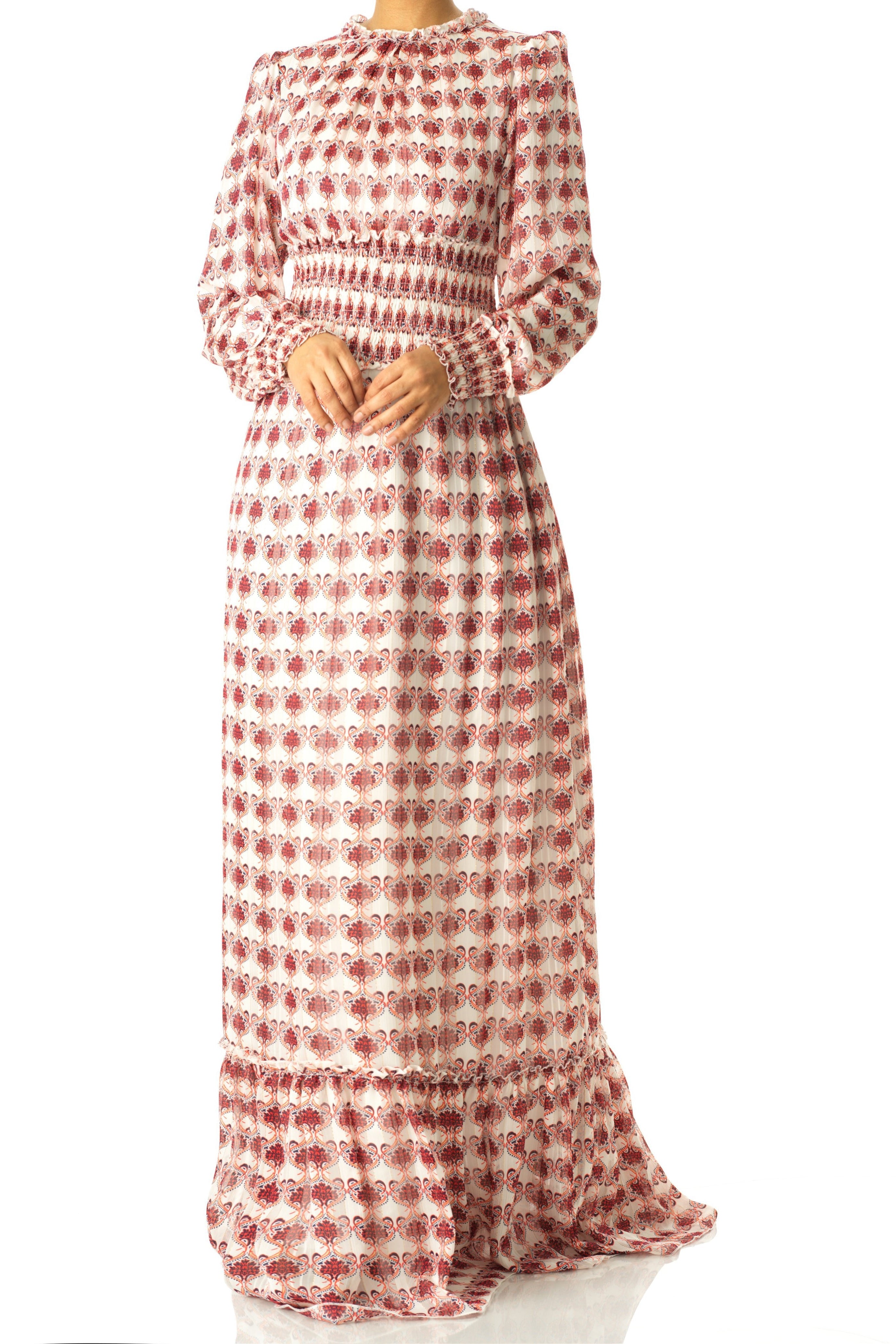 Layla Contour tribal chiffon maxi dress Kabayare