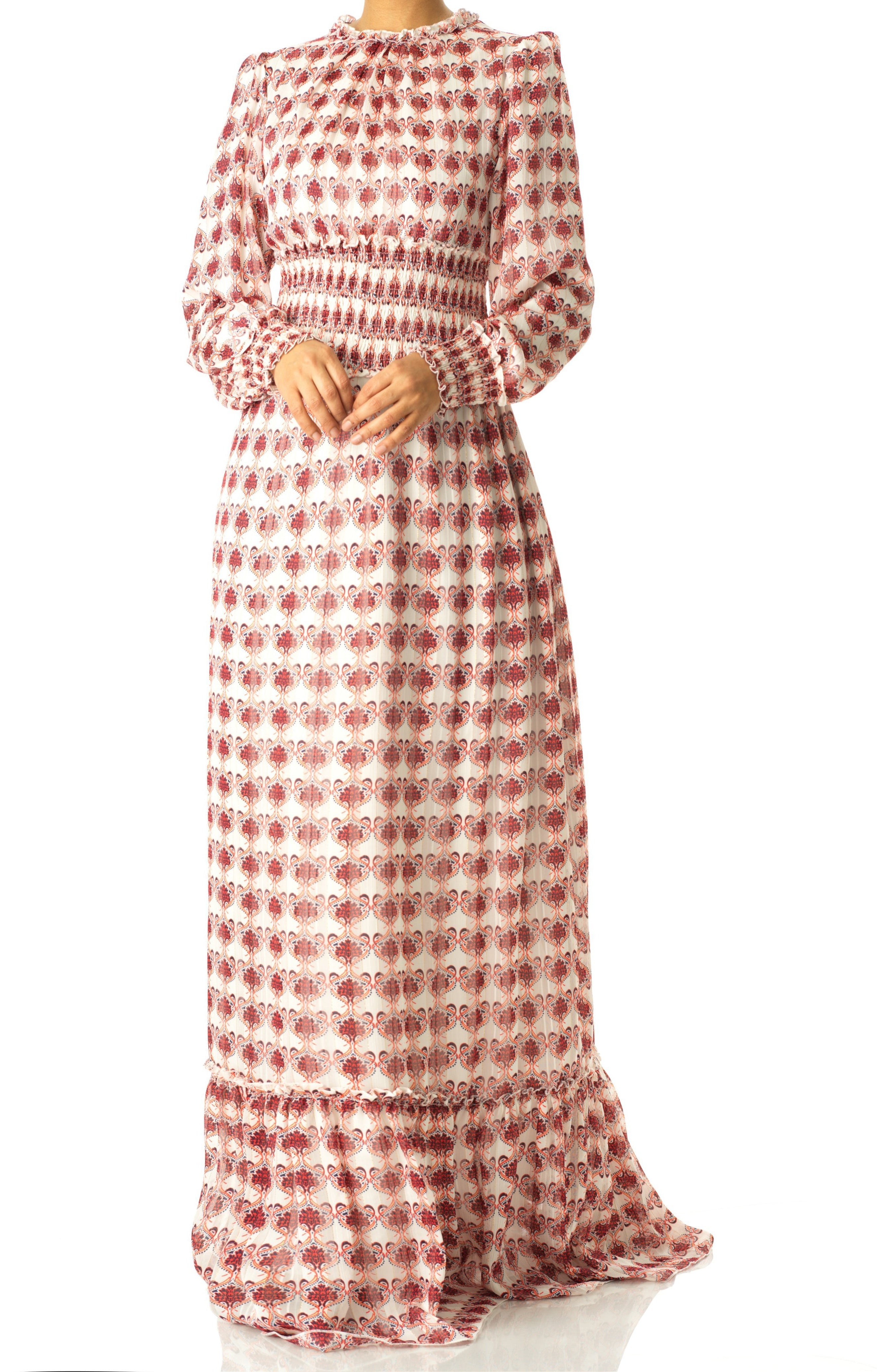 Layla Contour tribal chiffon maxi dress Kabayare