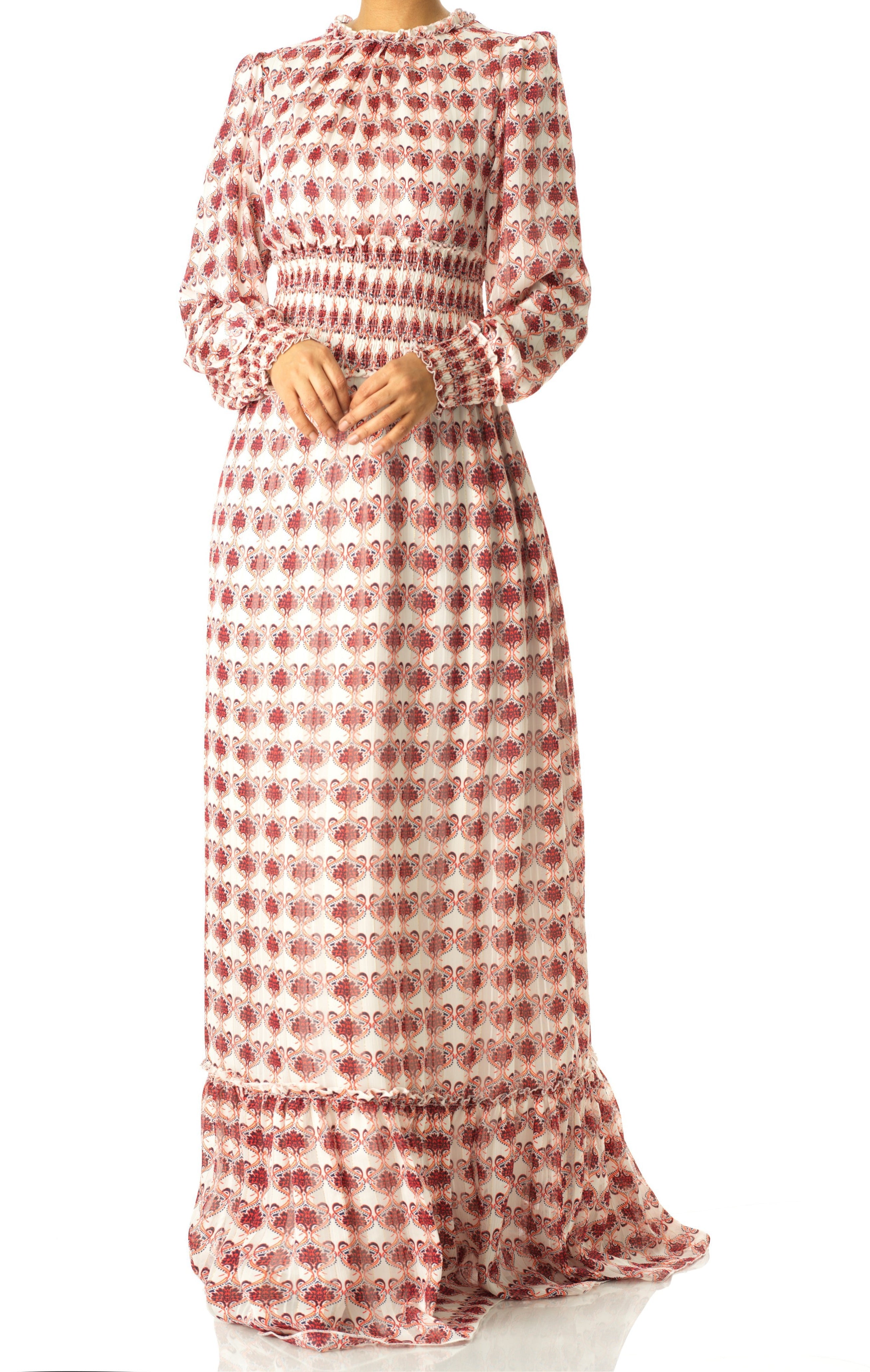 Layla Contour tribal chiffon maxi dress Kabayare