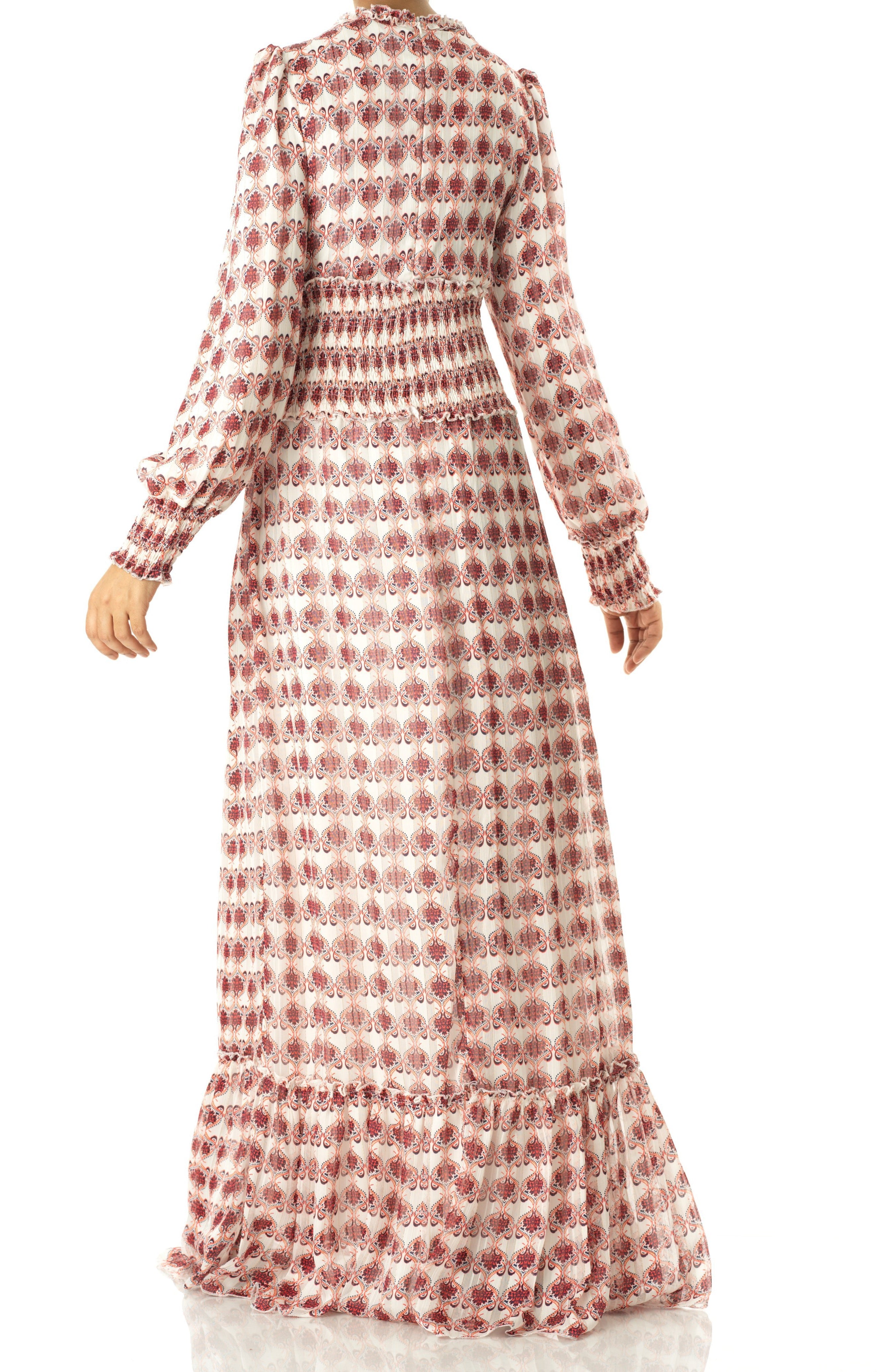 Layla Contour tribal chiffon maxi dress Kabayare