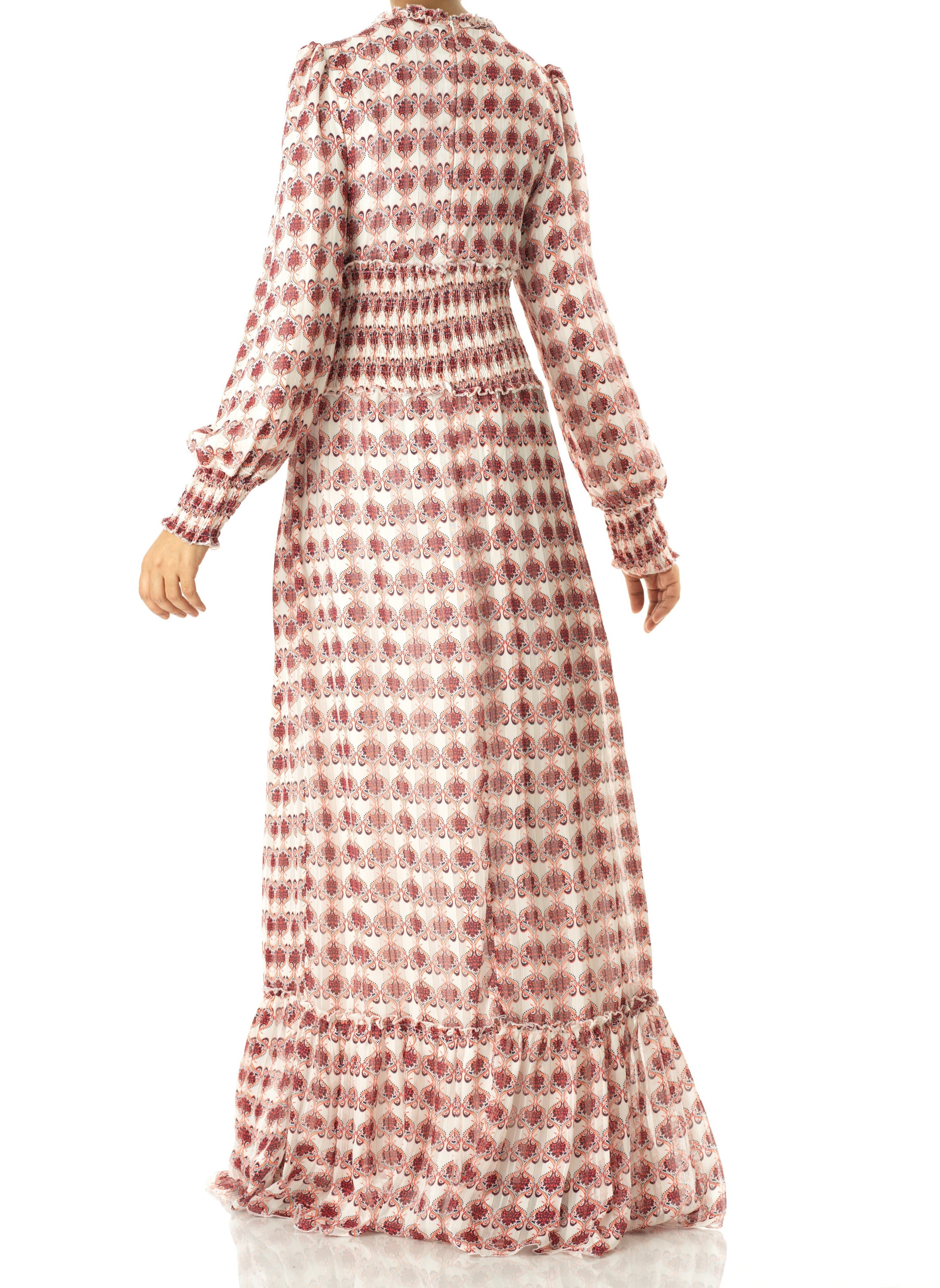 Layla Contour tribal chiffon maxi dress Kabayare