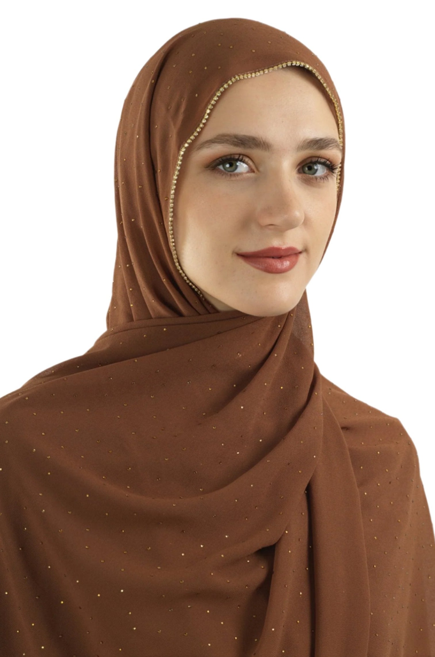 Light brown Glamour chiffon hijab Kabayare