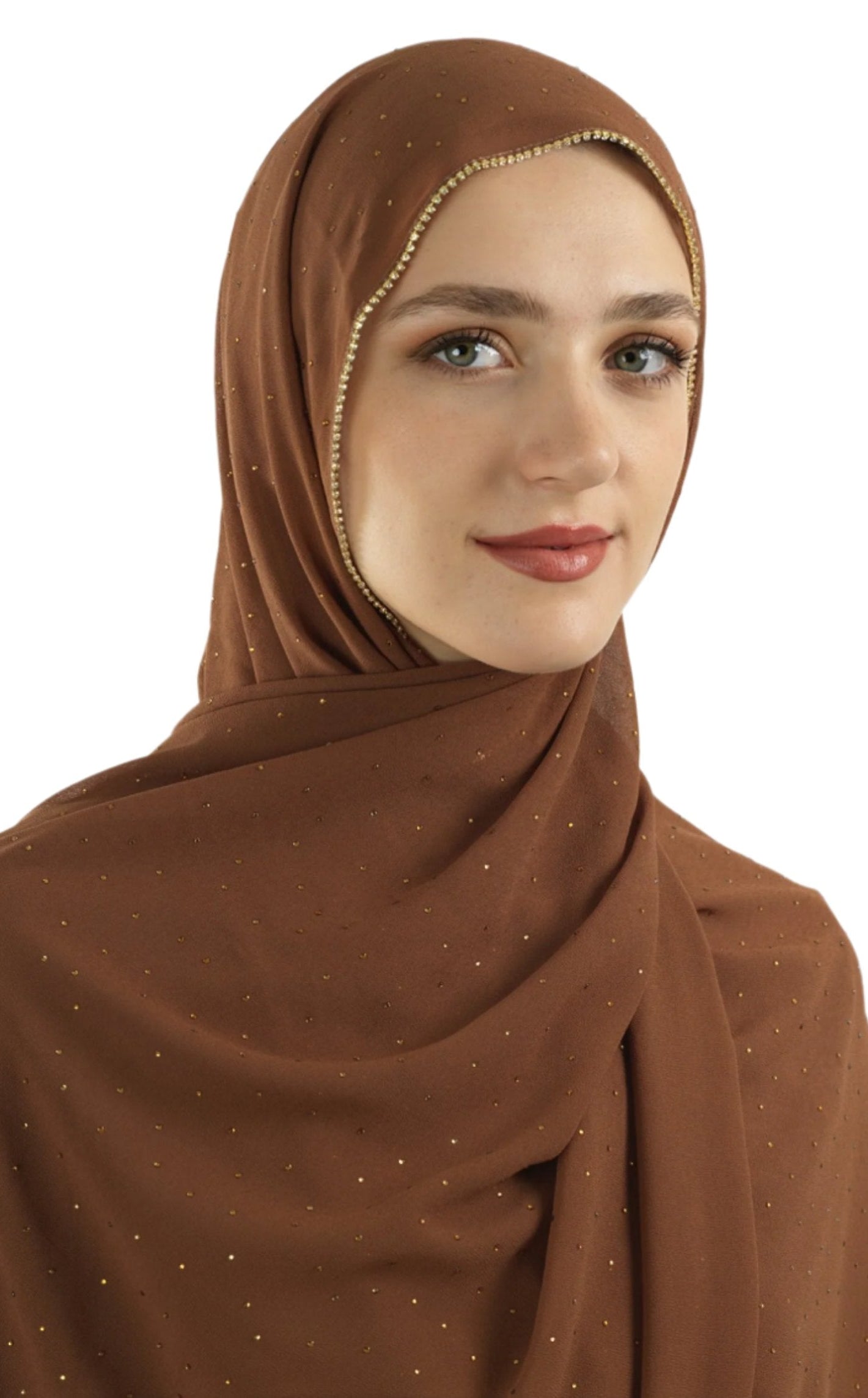 Light brown Glamour chiffon hijab Kabayare