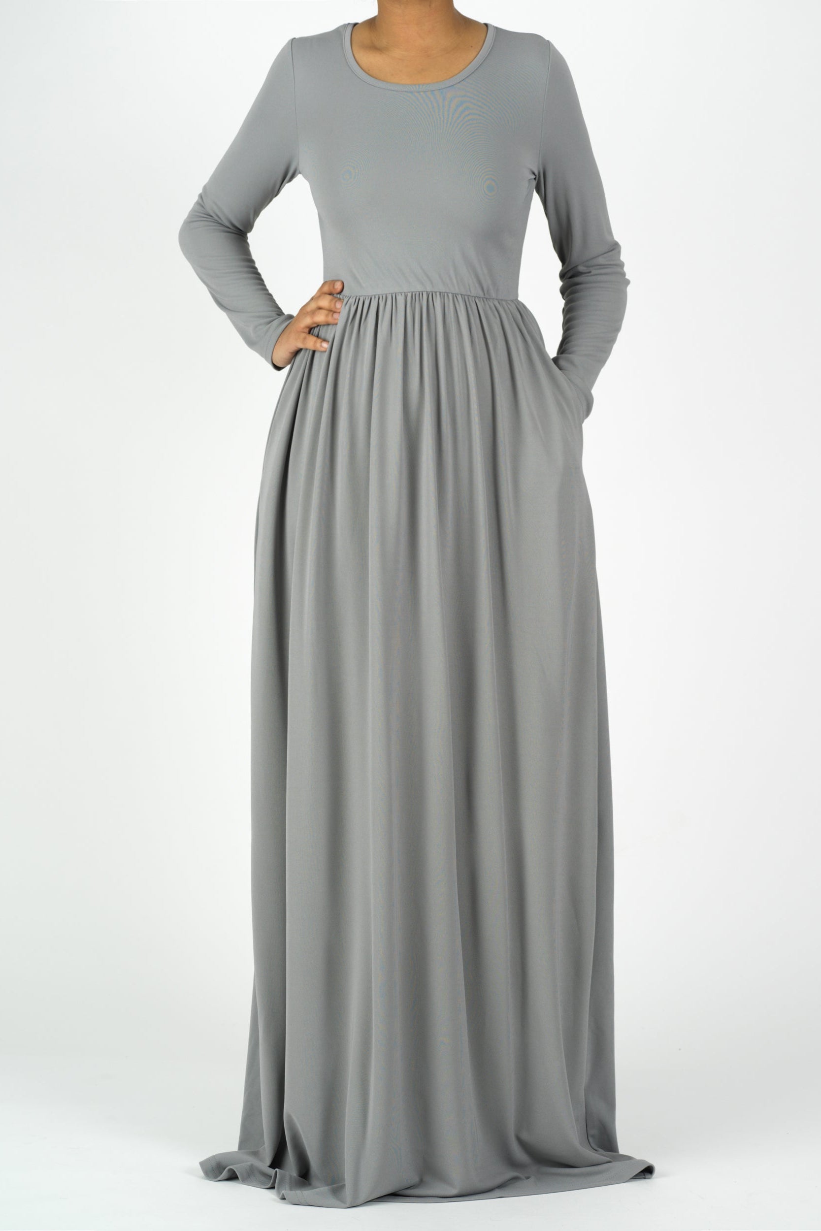 Light Gray ORIGINAL Milk Silk Maxi Dress Kabayare