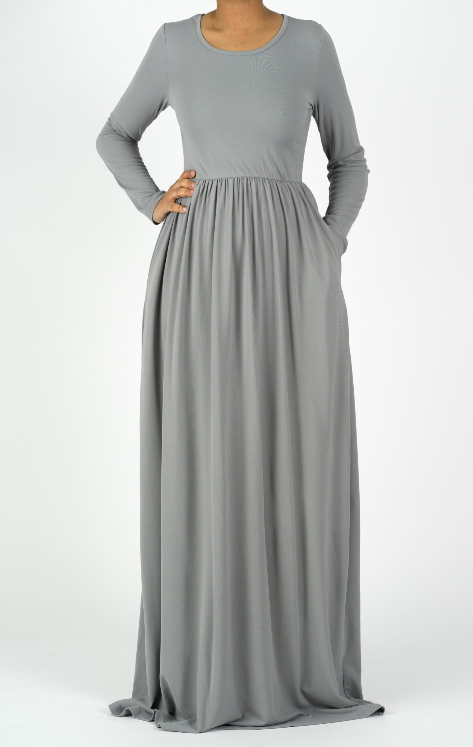 Light Gray ORIGINAL Milk Silk Maxi Dress Kabayare