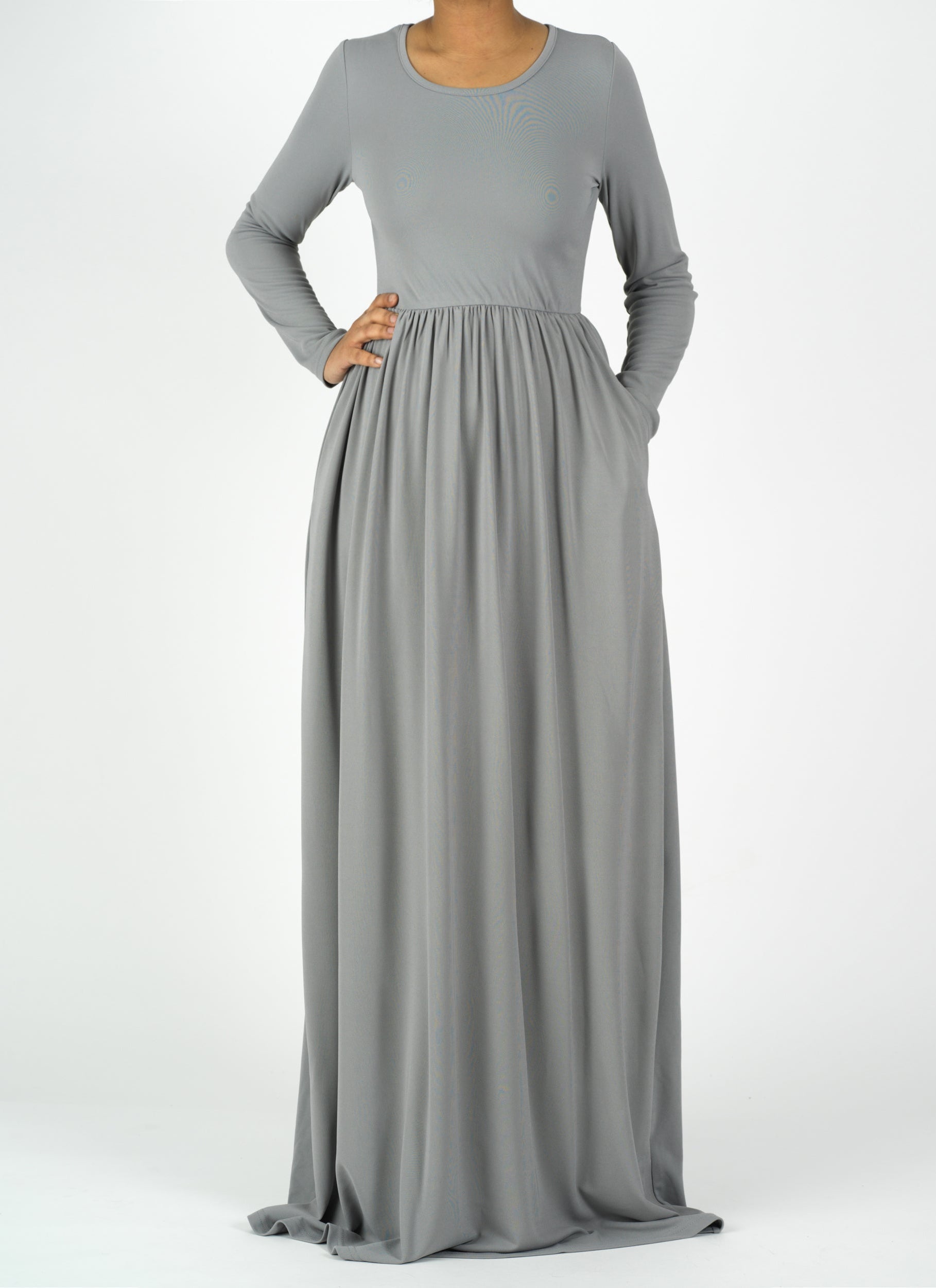 Light Gray ORIGINAL Milk Silk Maxi Dress Kabayare