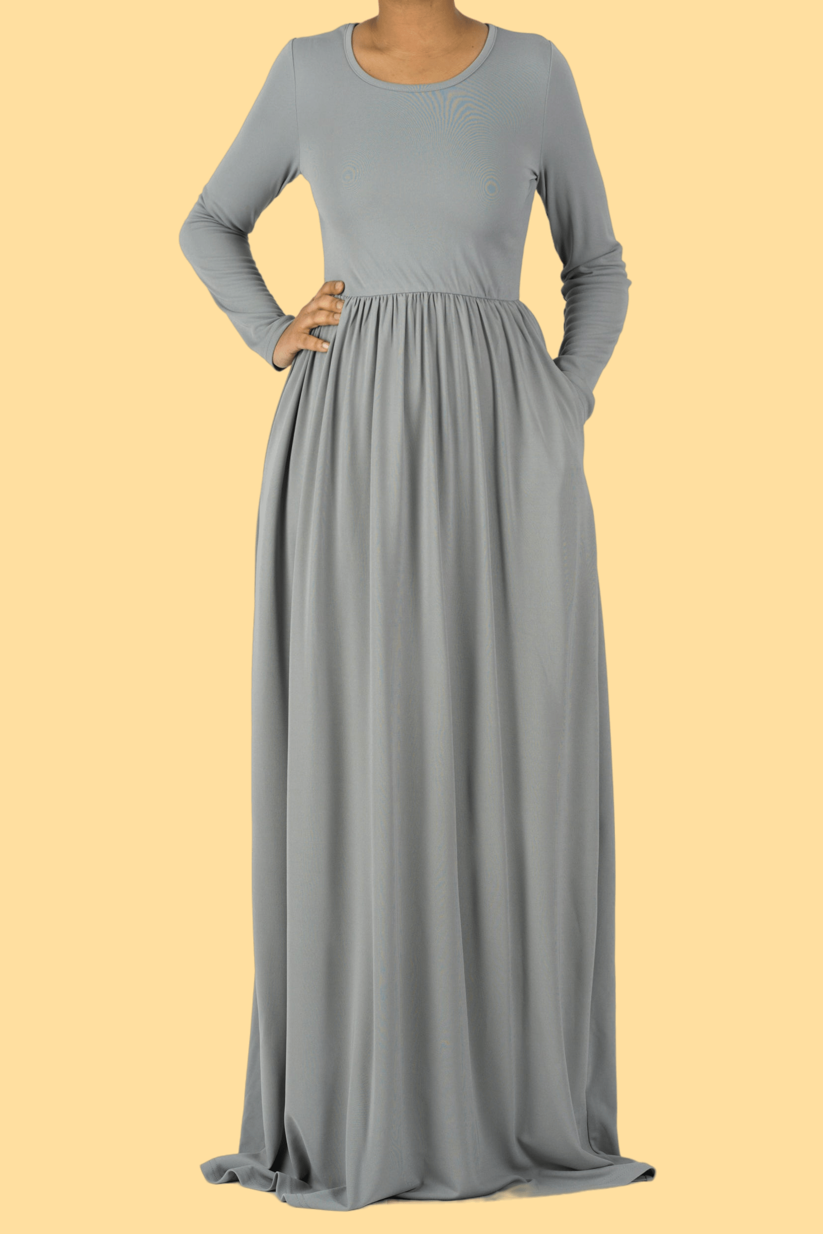 Light Gray ORIGINAL Milk Silk Maxi Dress Kabayare