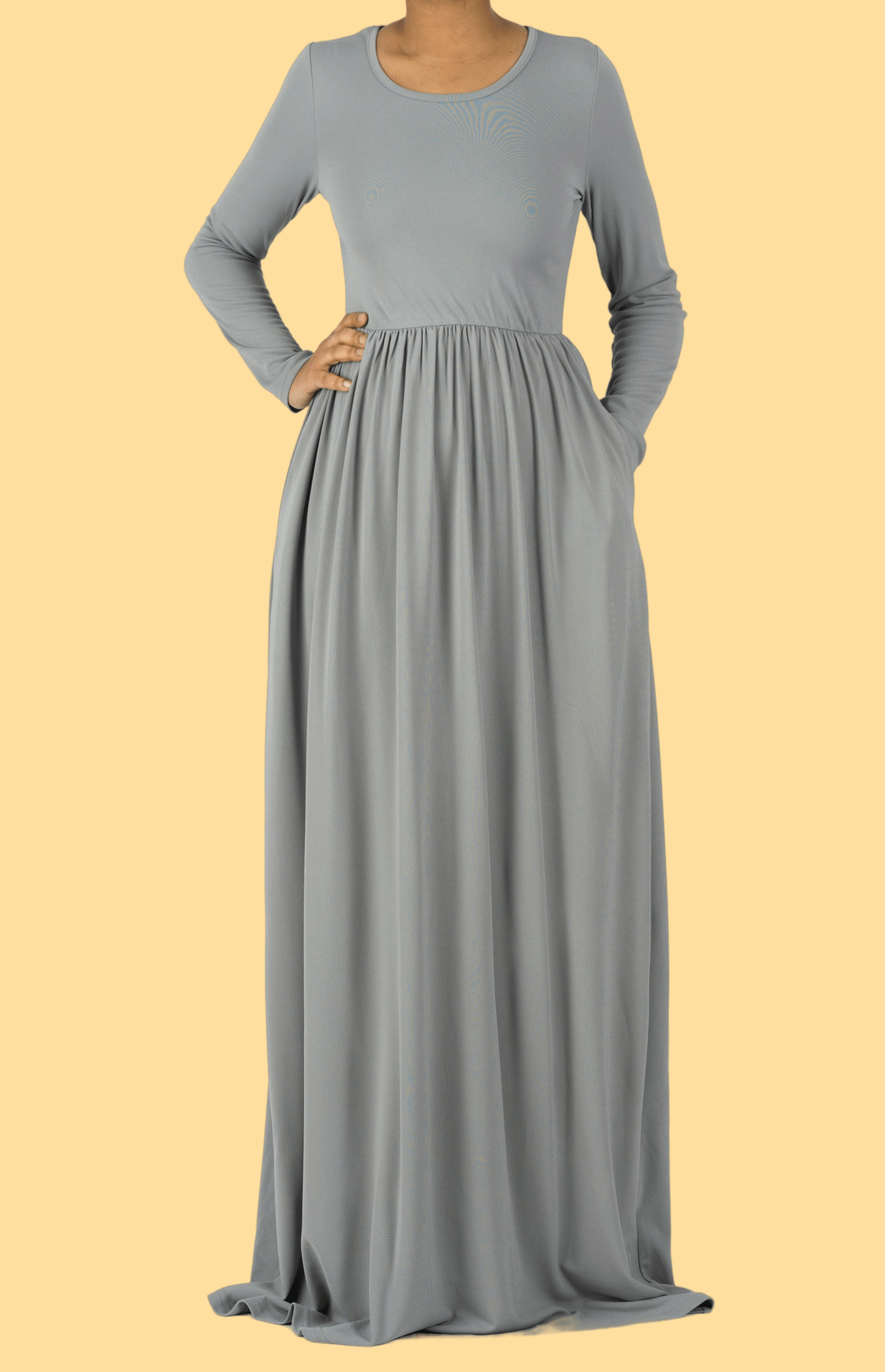 Light Gray ORIGINAL Milk Silk Maxi Dress Kabayare