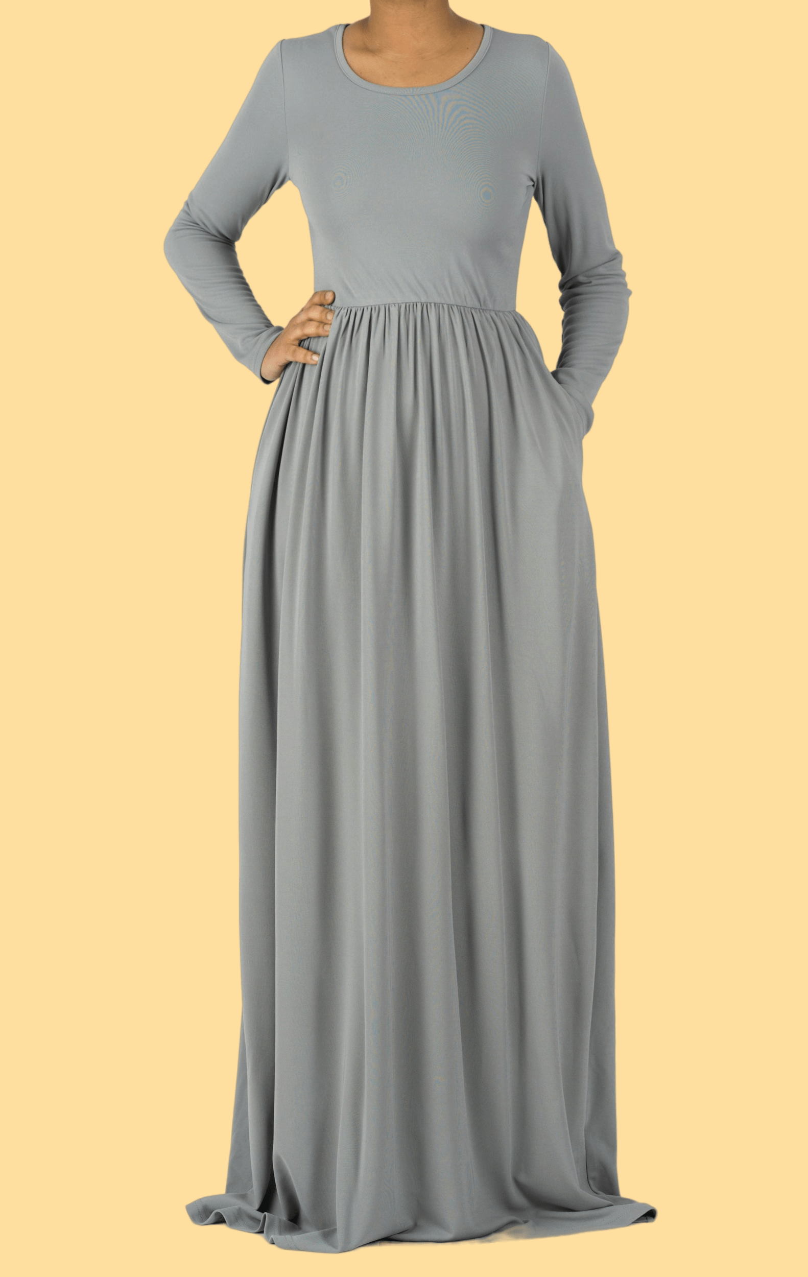 Light Gray ORIGINAL Milk Silk Maxi Dress Kabayare