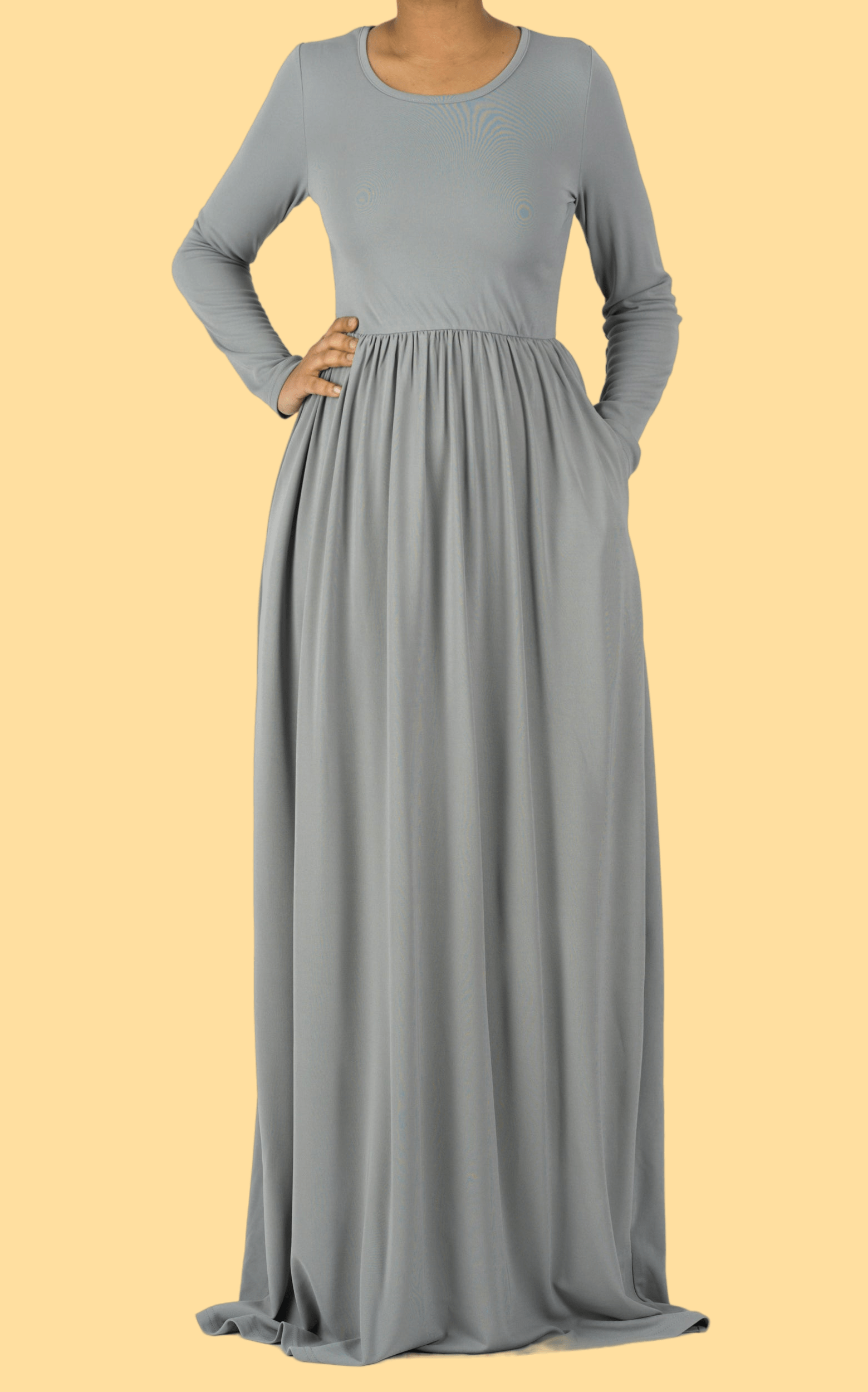 Light Gray ORIGINAL Milk Silk Maxi Dress Kabayare