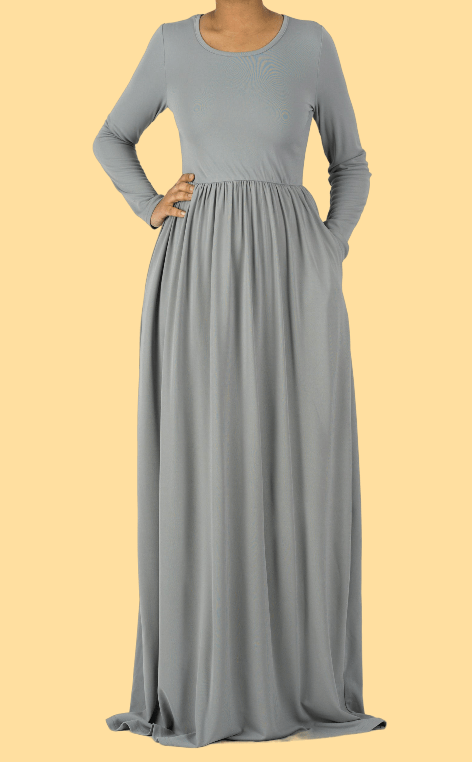 Light Gray ORIGINAL Milk Silk Maxi Dress Kabayare