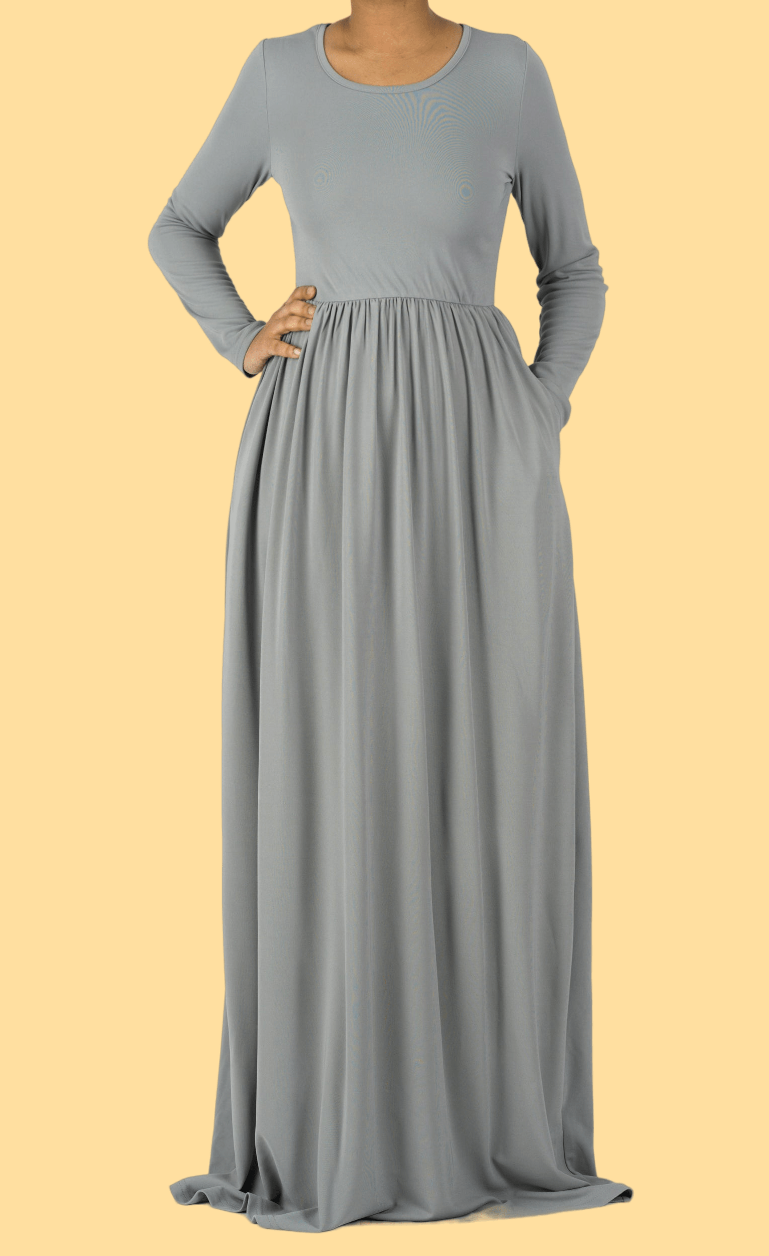 Light Gray ORIGINAL Milk Silk Maxi Dress Kabayare