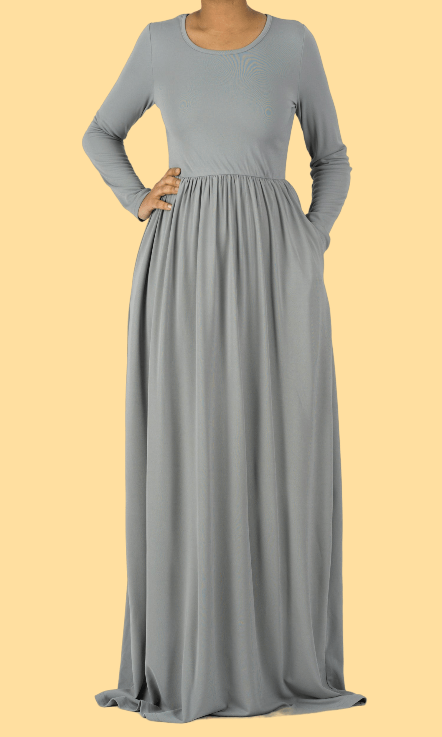 Light Gray ORIGINAL Milk Silk Maxi Dress Kabayare