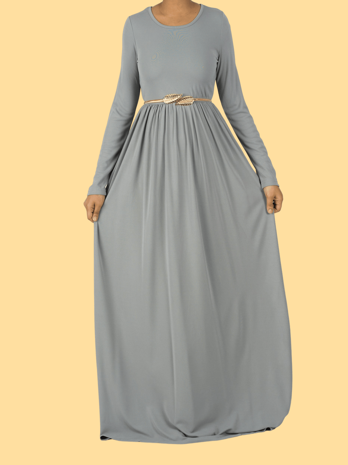 Light Gray ORIGINAL Milk Silk Maxi Dress Kabayare