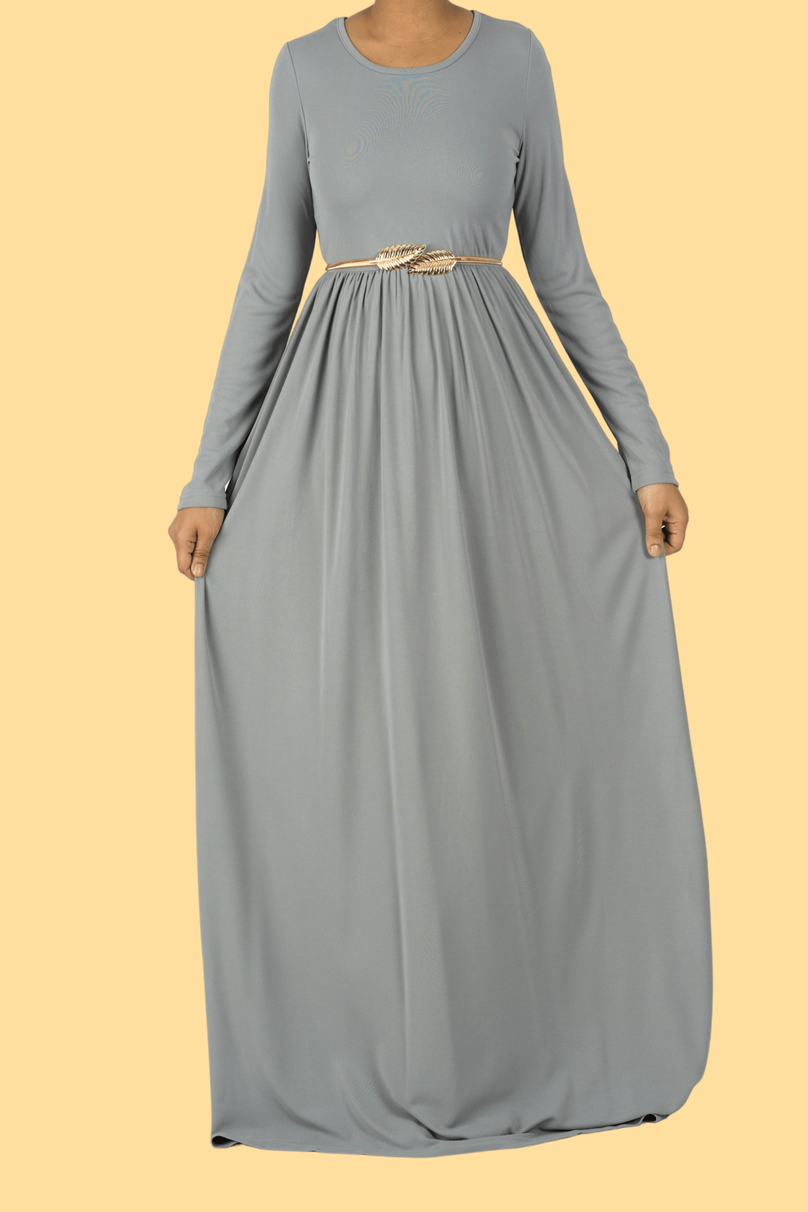 Light Gray ORIGINAL Milk Silk Maxi Dress Kabayare
