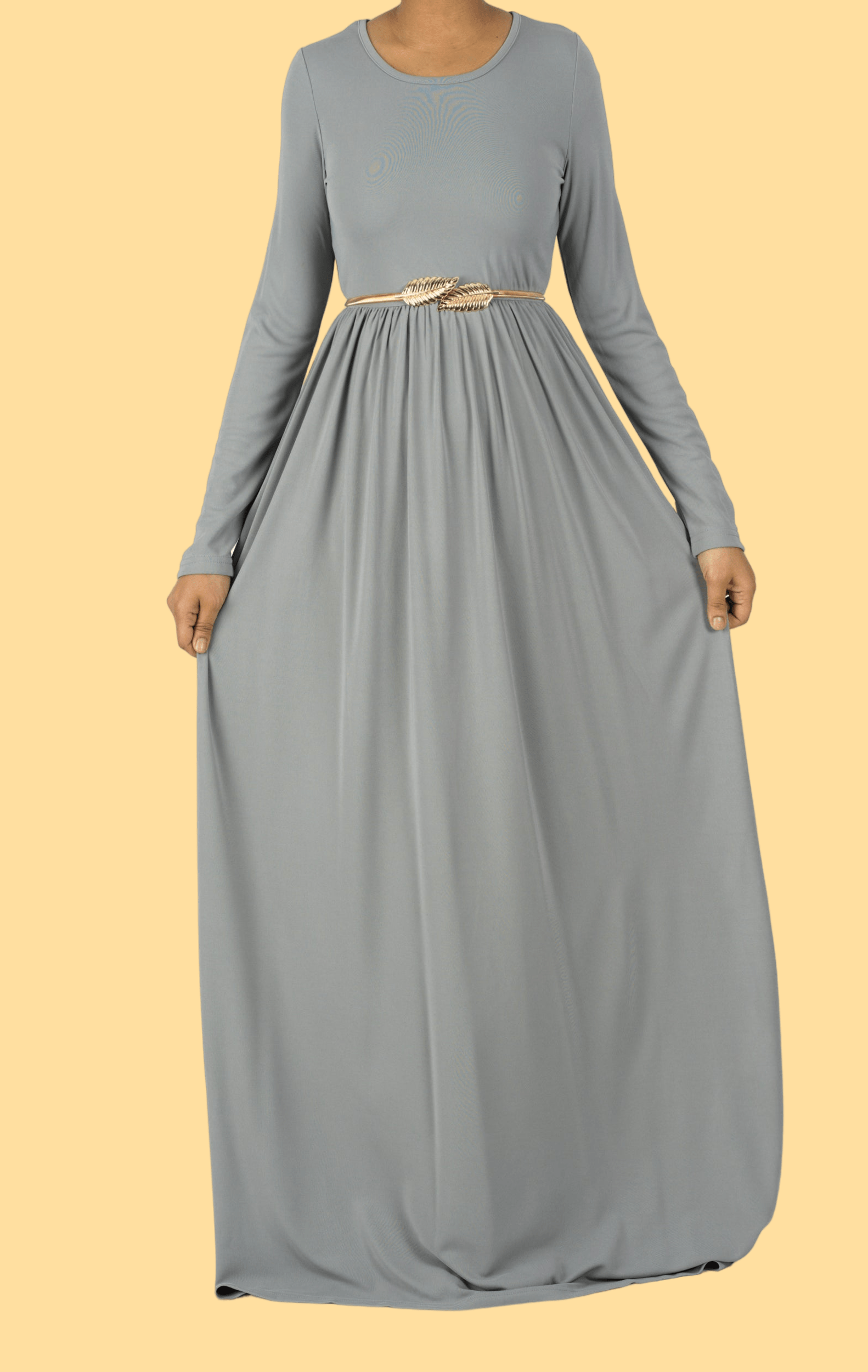 Light Gray ORIGINAL Milk Silk Maxi Dress Kabayare