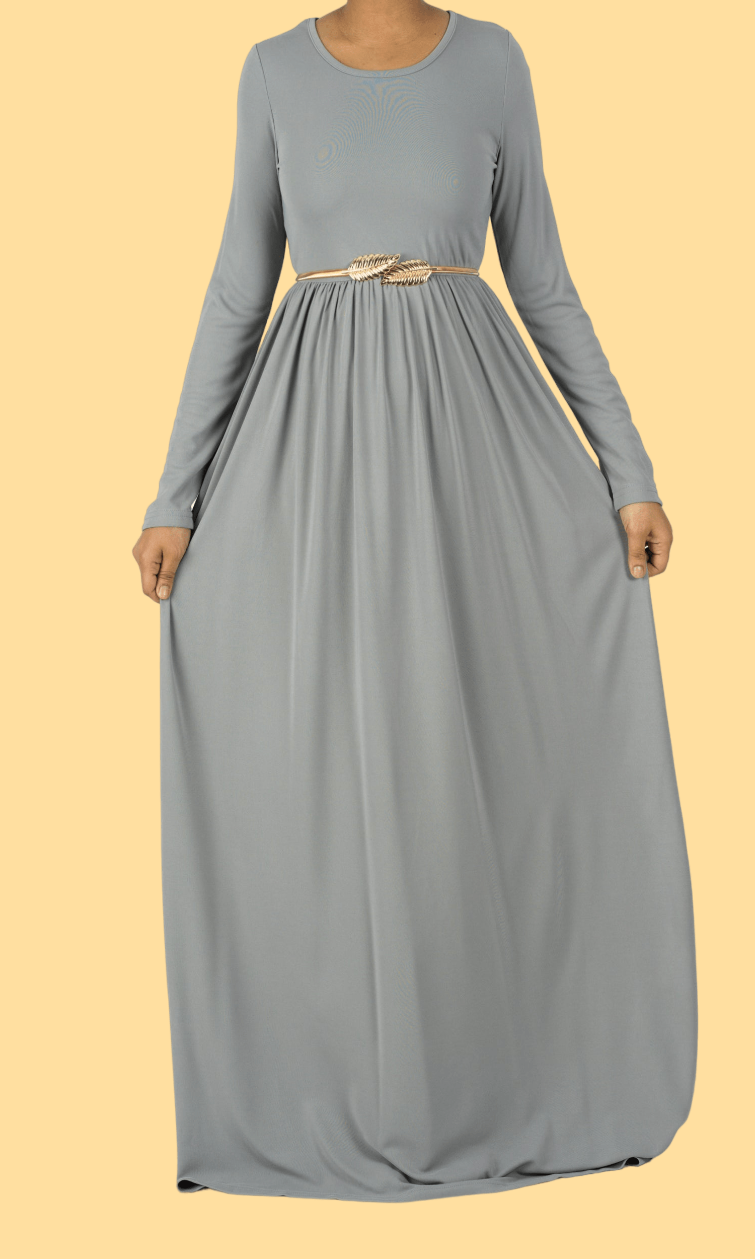 Light Gray ORIGINAL Milk Silk Maxi Dress Kabayare