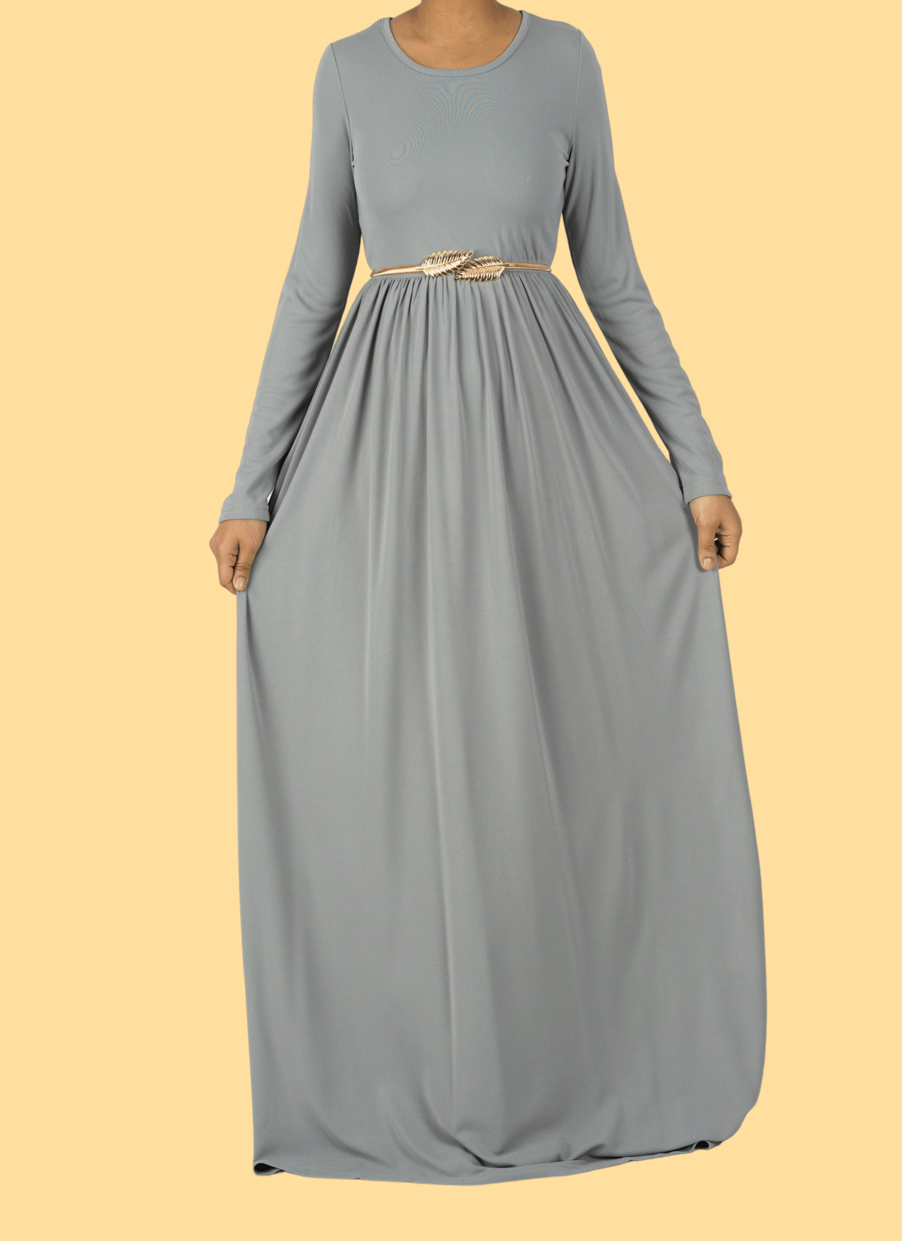 Light Gray ORIGINAL Milk Silk Maxi Dress Kabayare