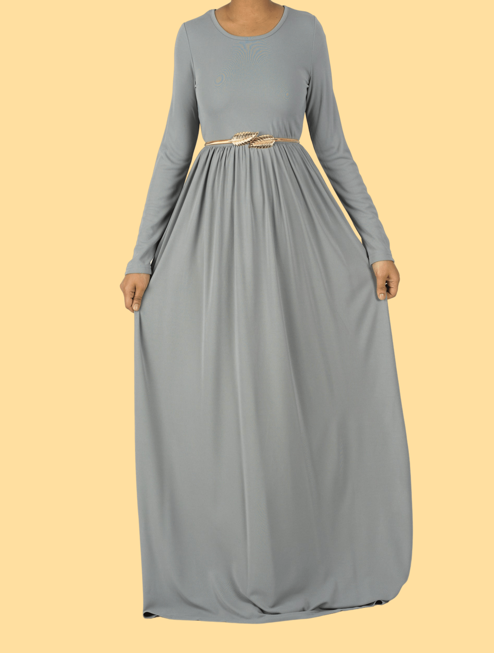 Light Gray ORIGINAL Milk Silk Maxi Dress Kabayare