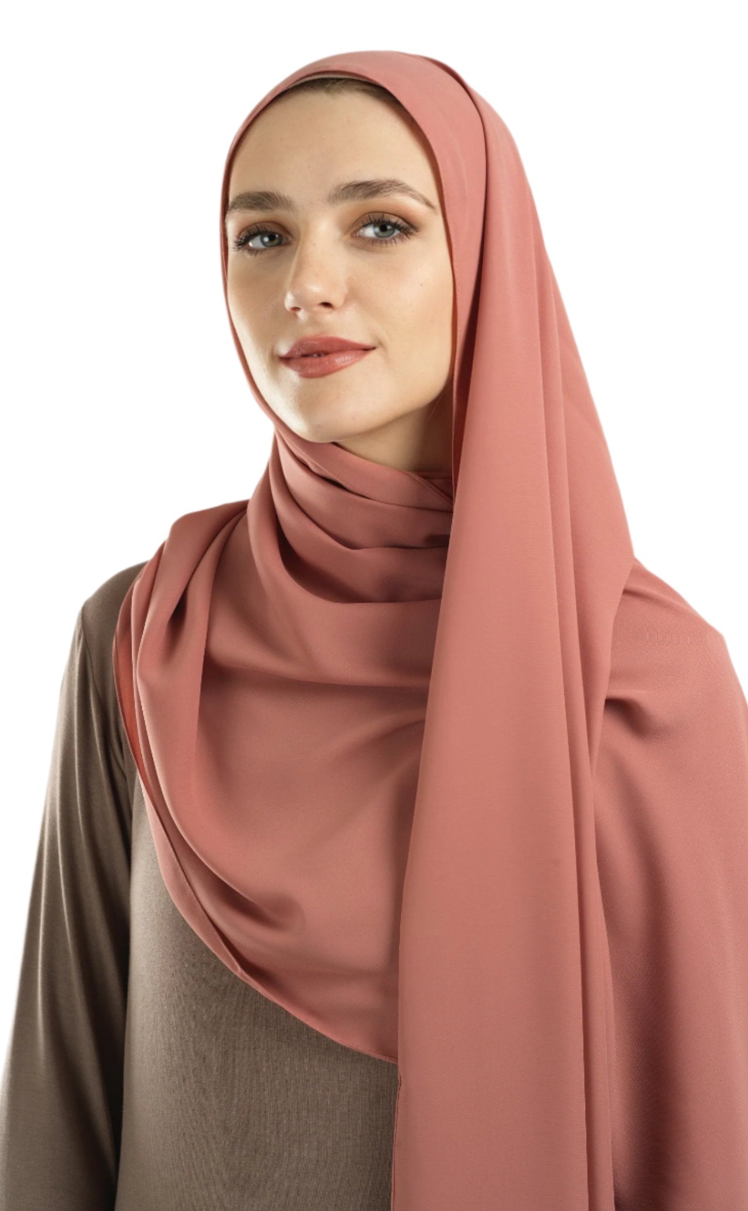 Mahogany pink Korean Nida hijab Kabayare