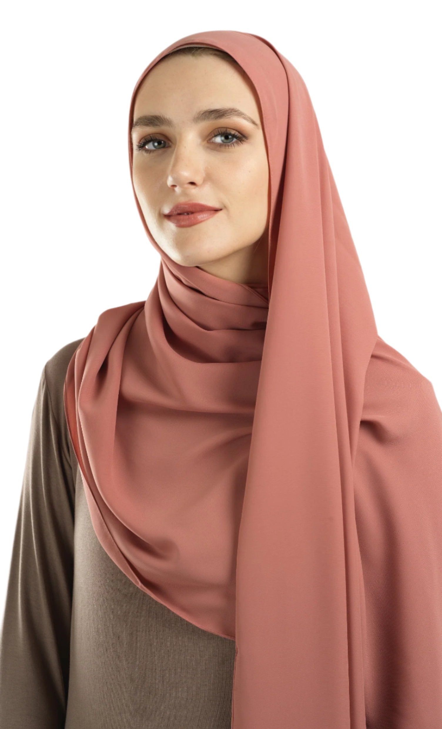 Mahogany pink Korean Nida hijab Kabayare