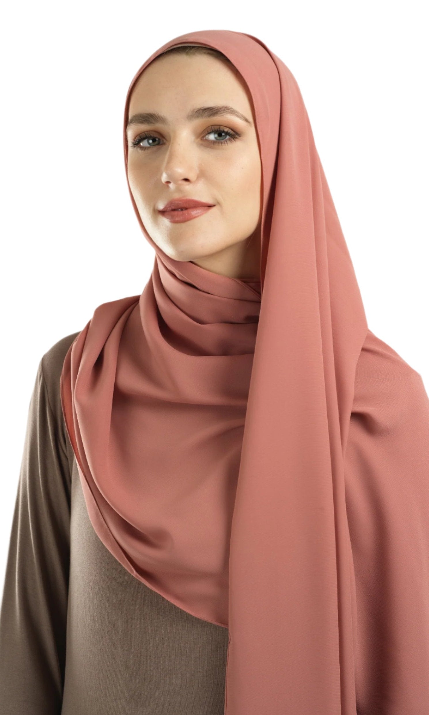 Mahogany pink Korean Nida hijab Kabayare