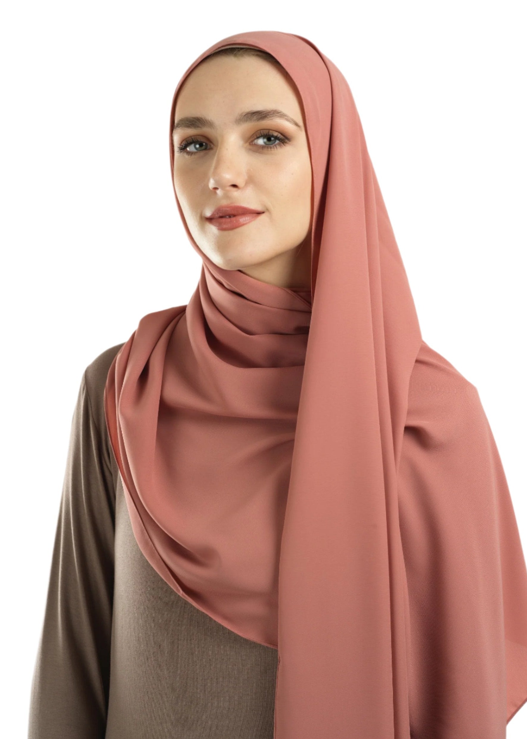 Mahogany pink Korean Nida hijab Kabayare