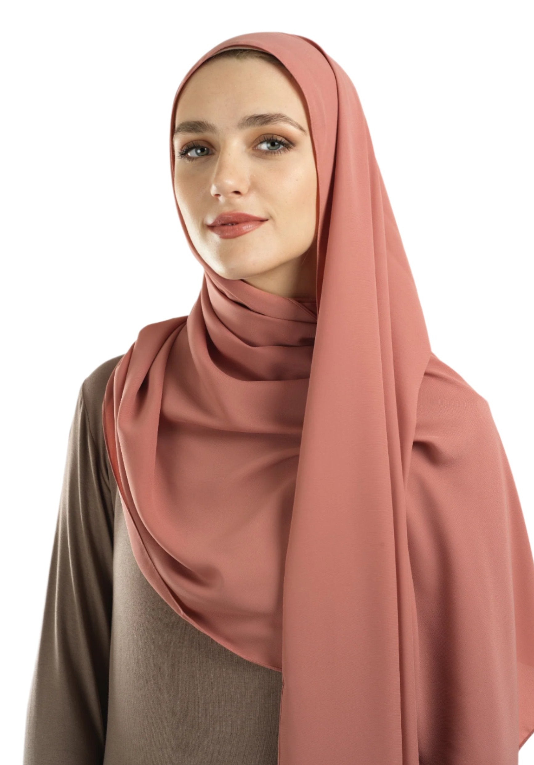 Mahogany pink Korean Nida hijab Kabayare