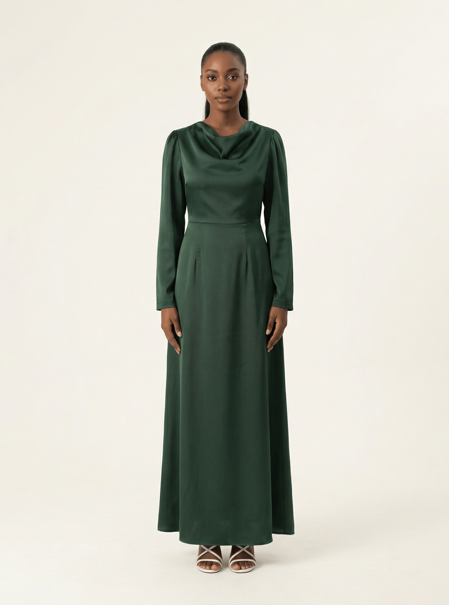 Majestic Modern Elegance satin maxi dress Kabayare