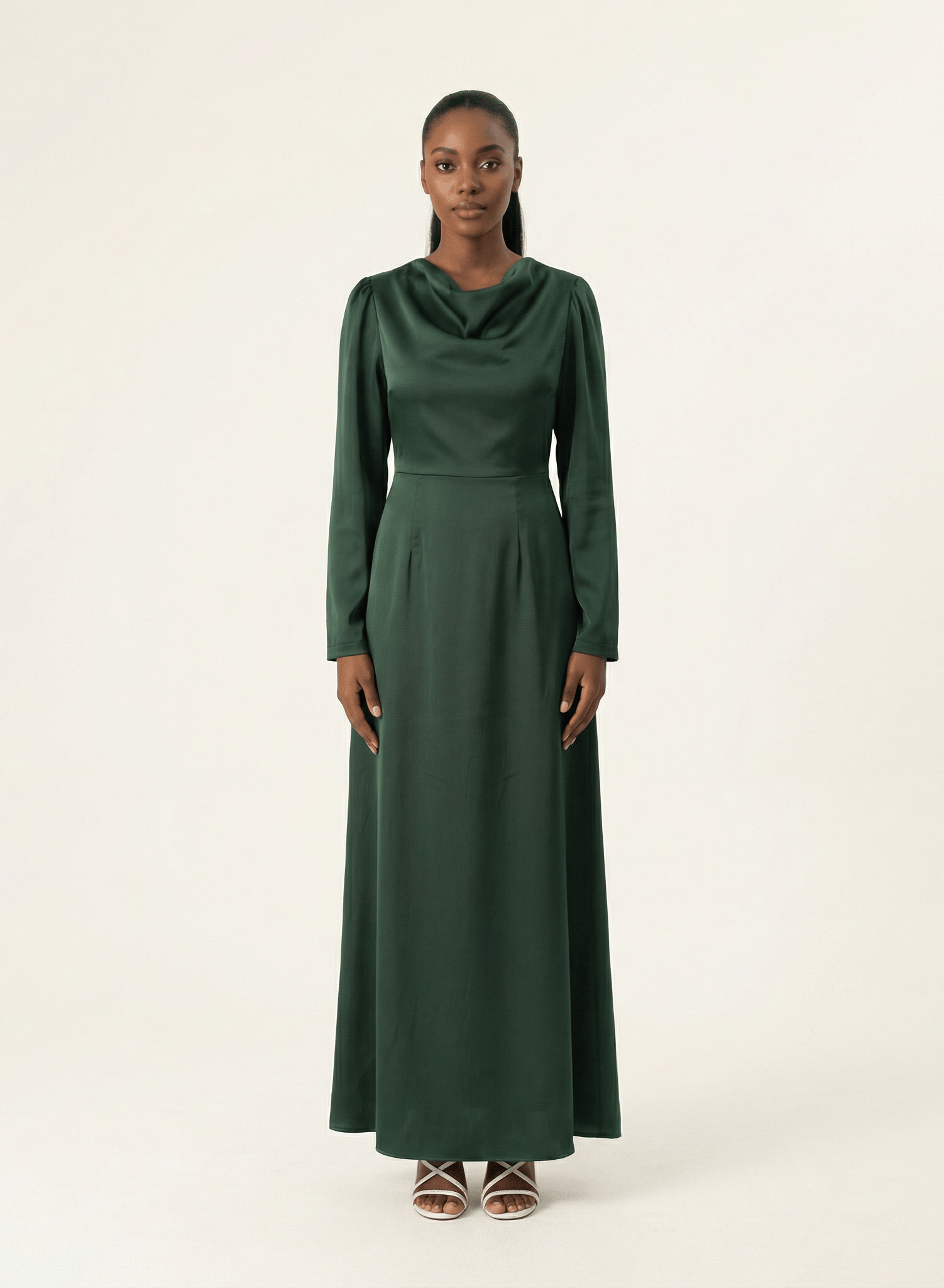 Majestic Modern Elegance satin maxi dress Kabayare