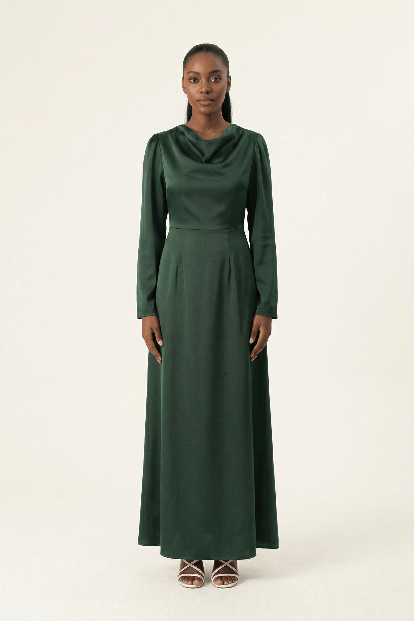 Majestic Modern Elegance satin maxi dress Kabayare