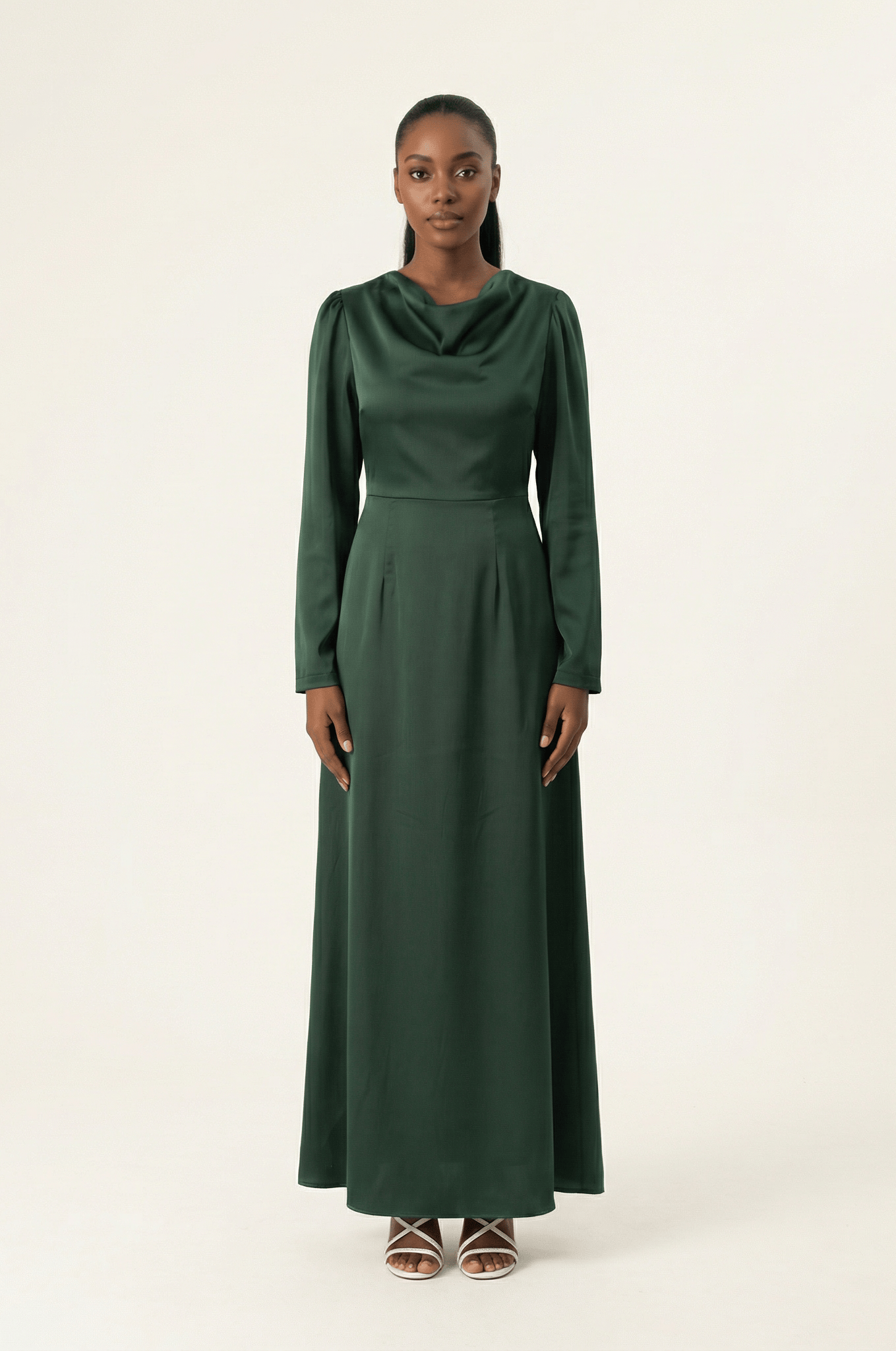 Majestic Modern Elegance satin maxi dress Kabayare