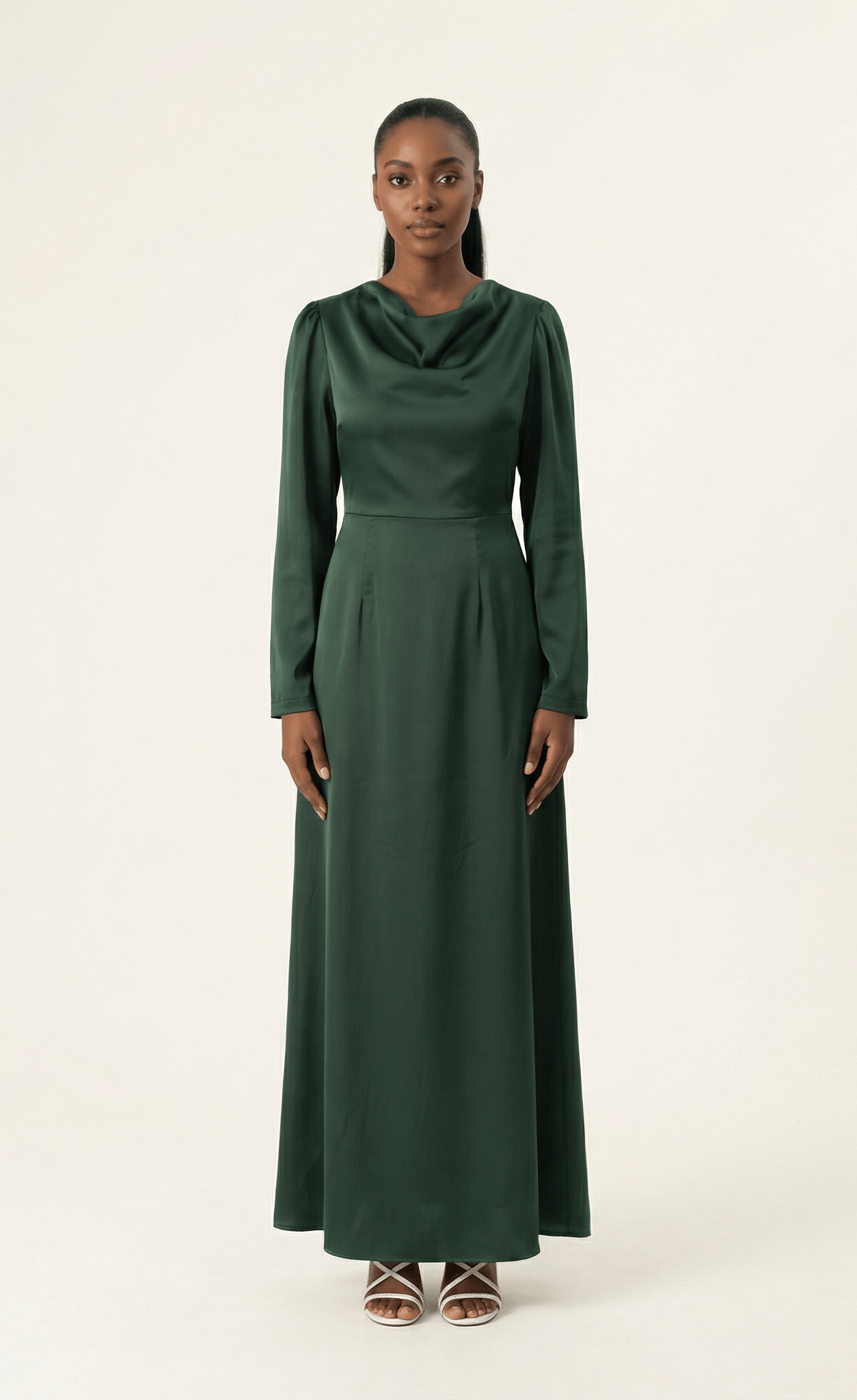Majestic Modern Elegance satin maxi dress Kabayare