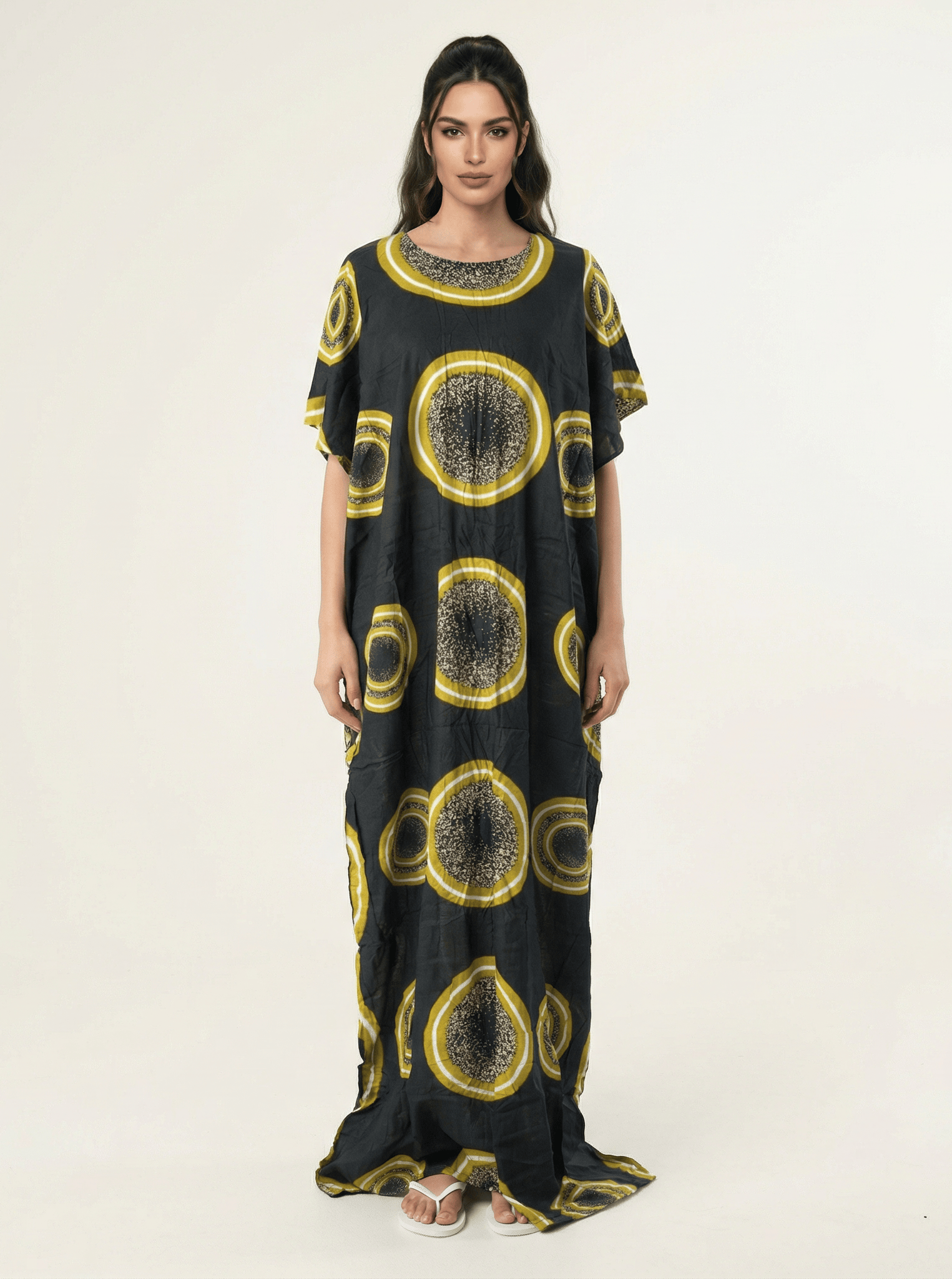 many Moons print bati dress Kabayare