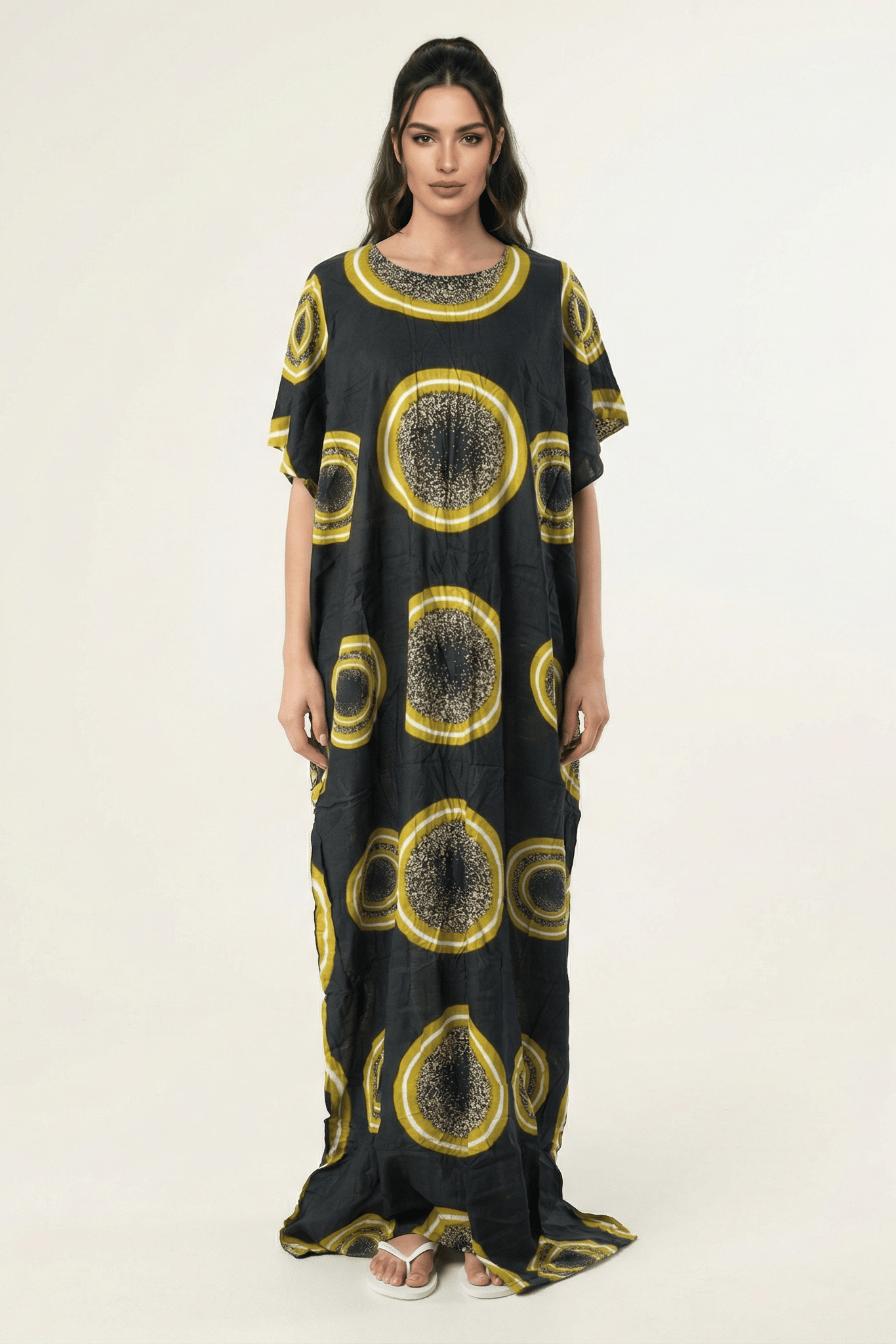 many Moons print bati dress Kabayare
