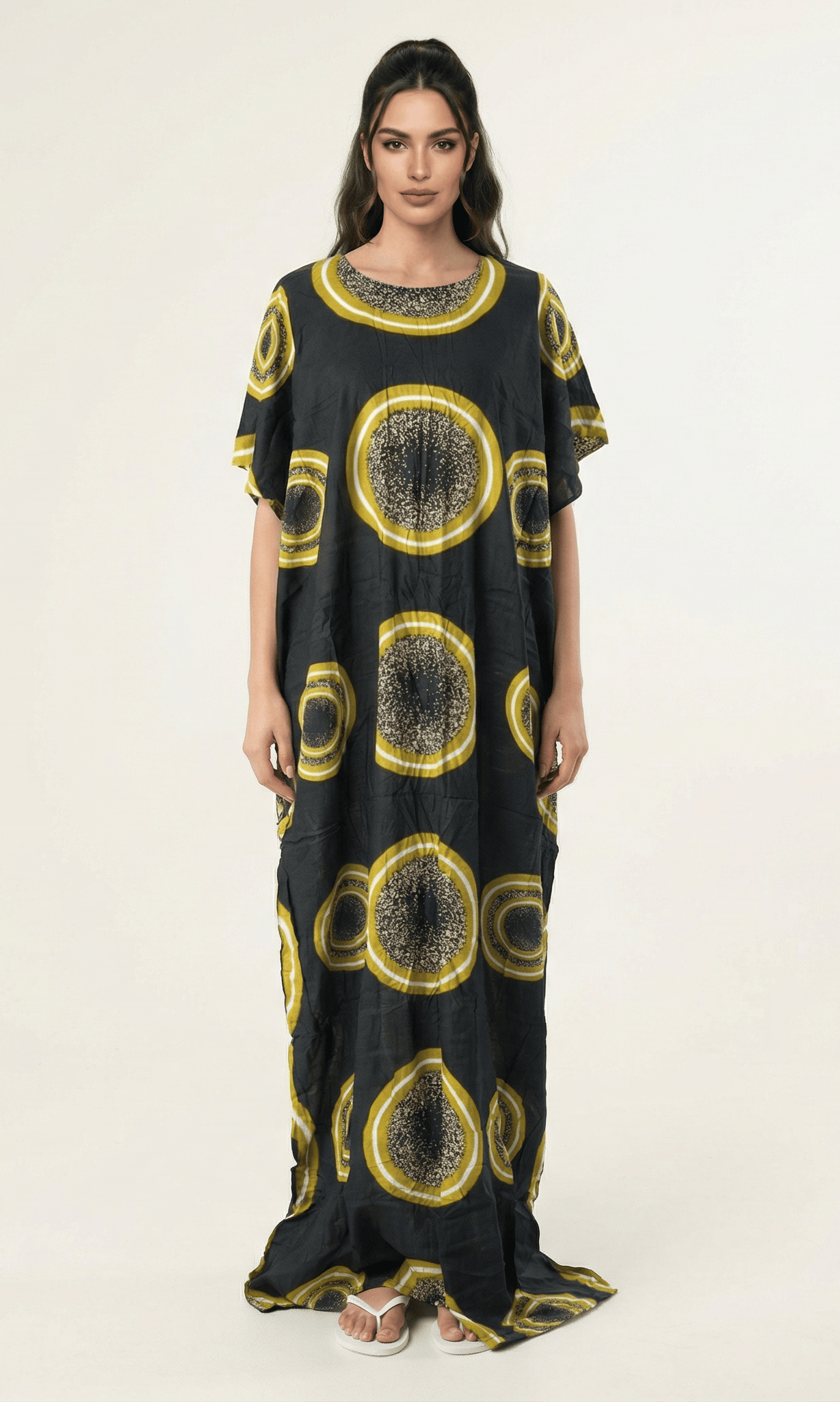 many Moons print bati dress Kabayare