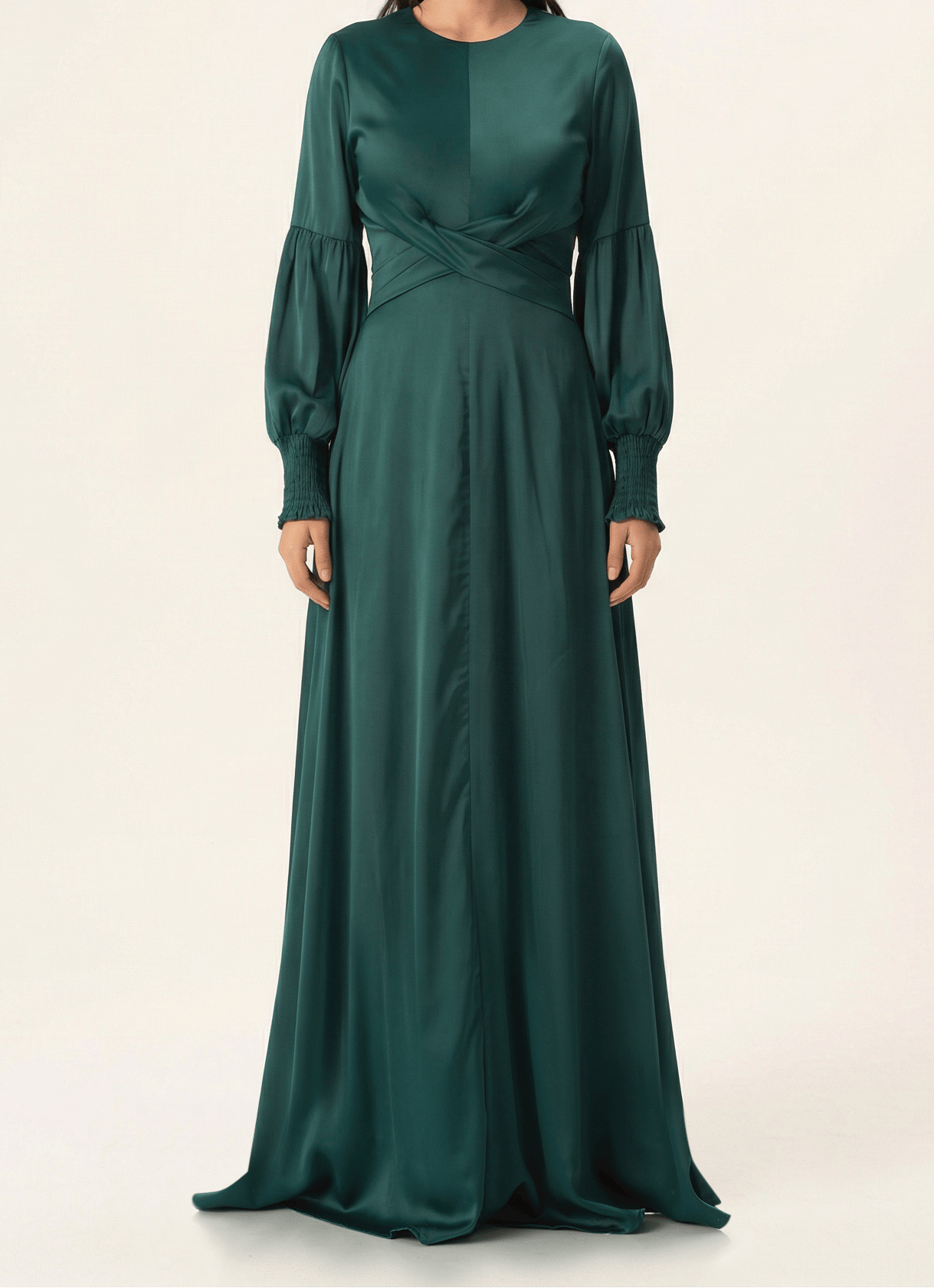 Marigold jasmine satin modest maxi dress Kabayare