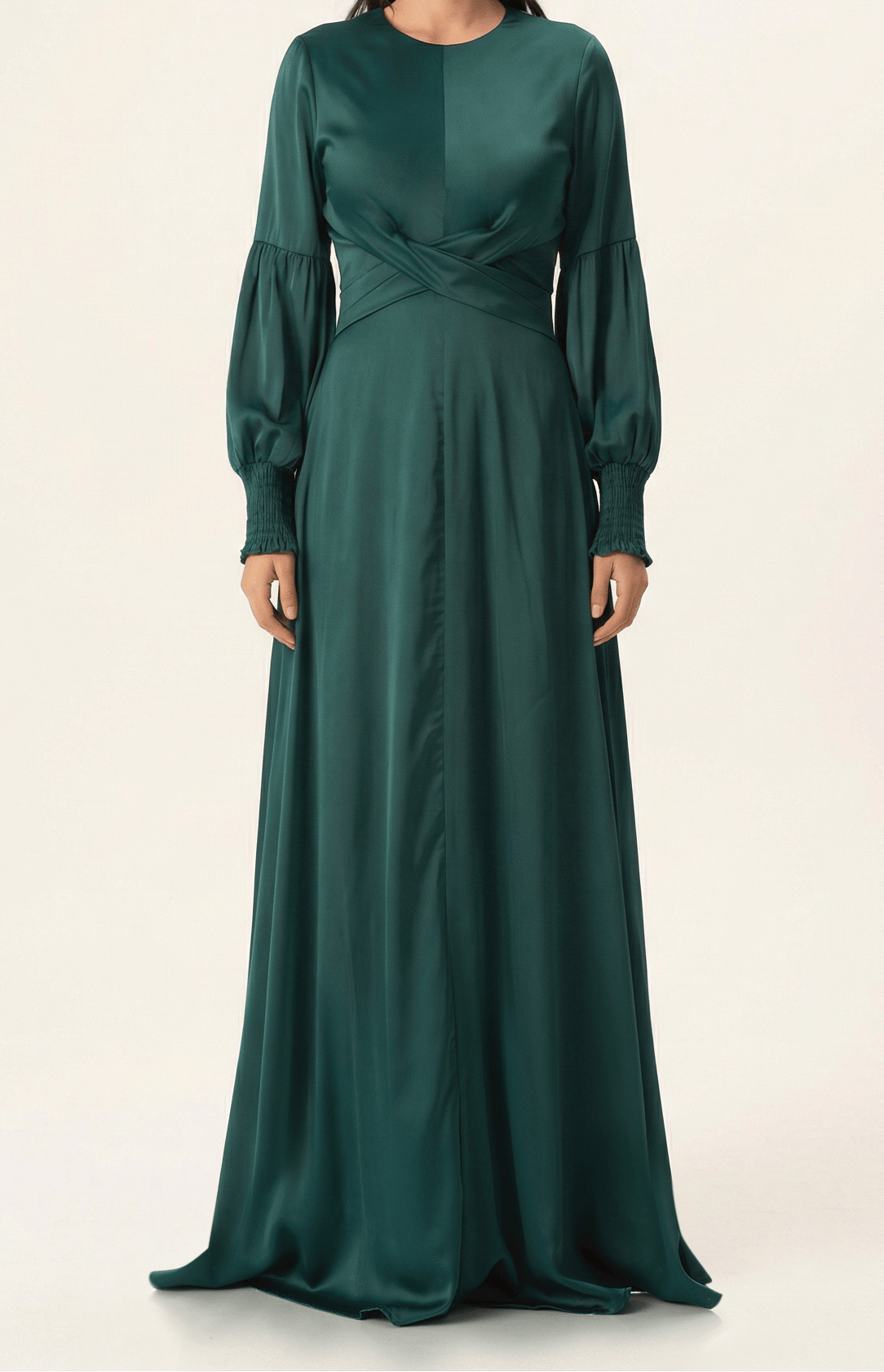 Marigold jasmine satin modest maxi dress Kabayare