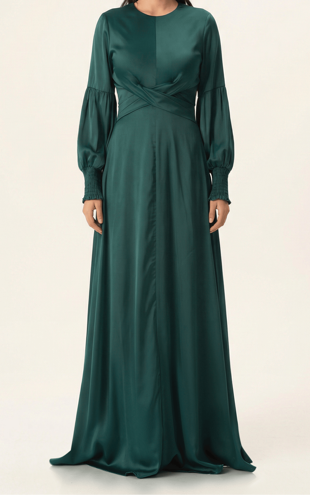Marigold jasmine satin modest maxi dress Kabayare